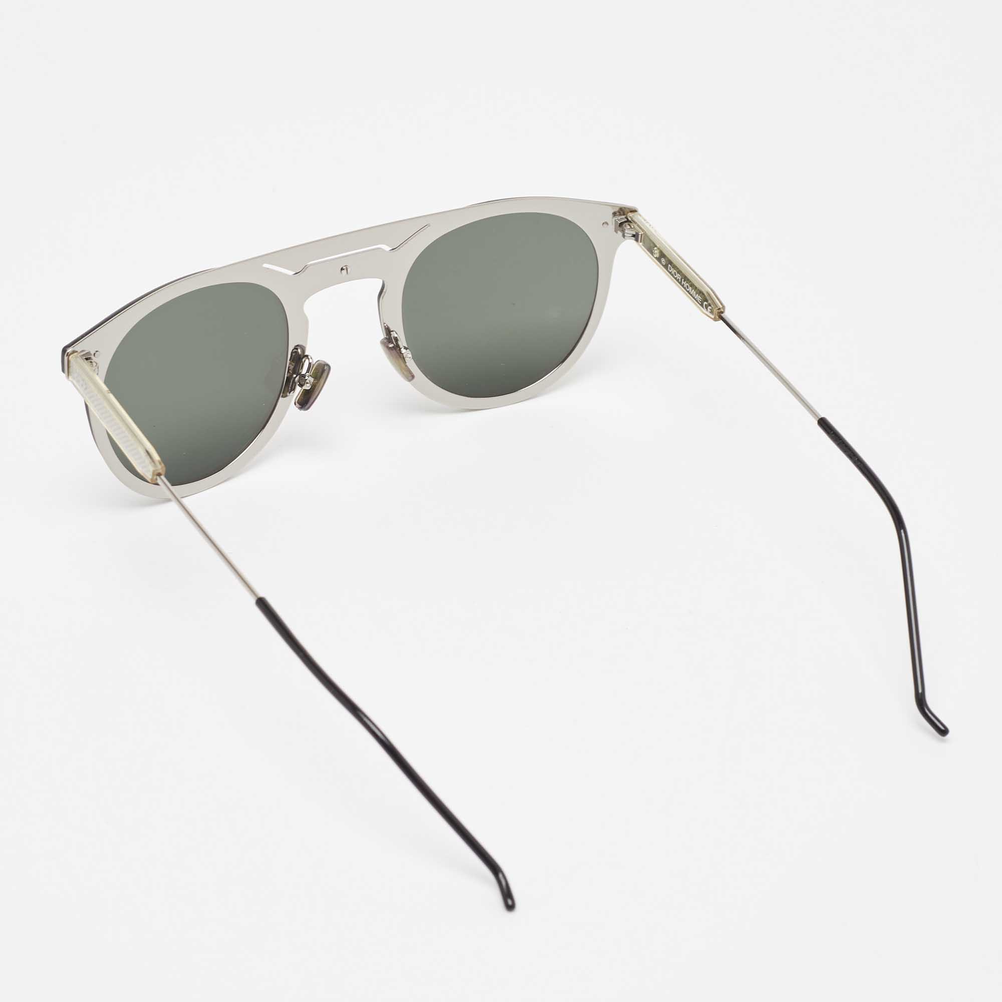 Dior Homme Grey Mirrored 0211S Round Sunglasses