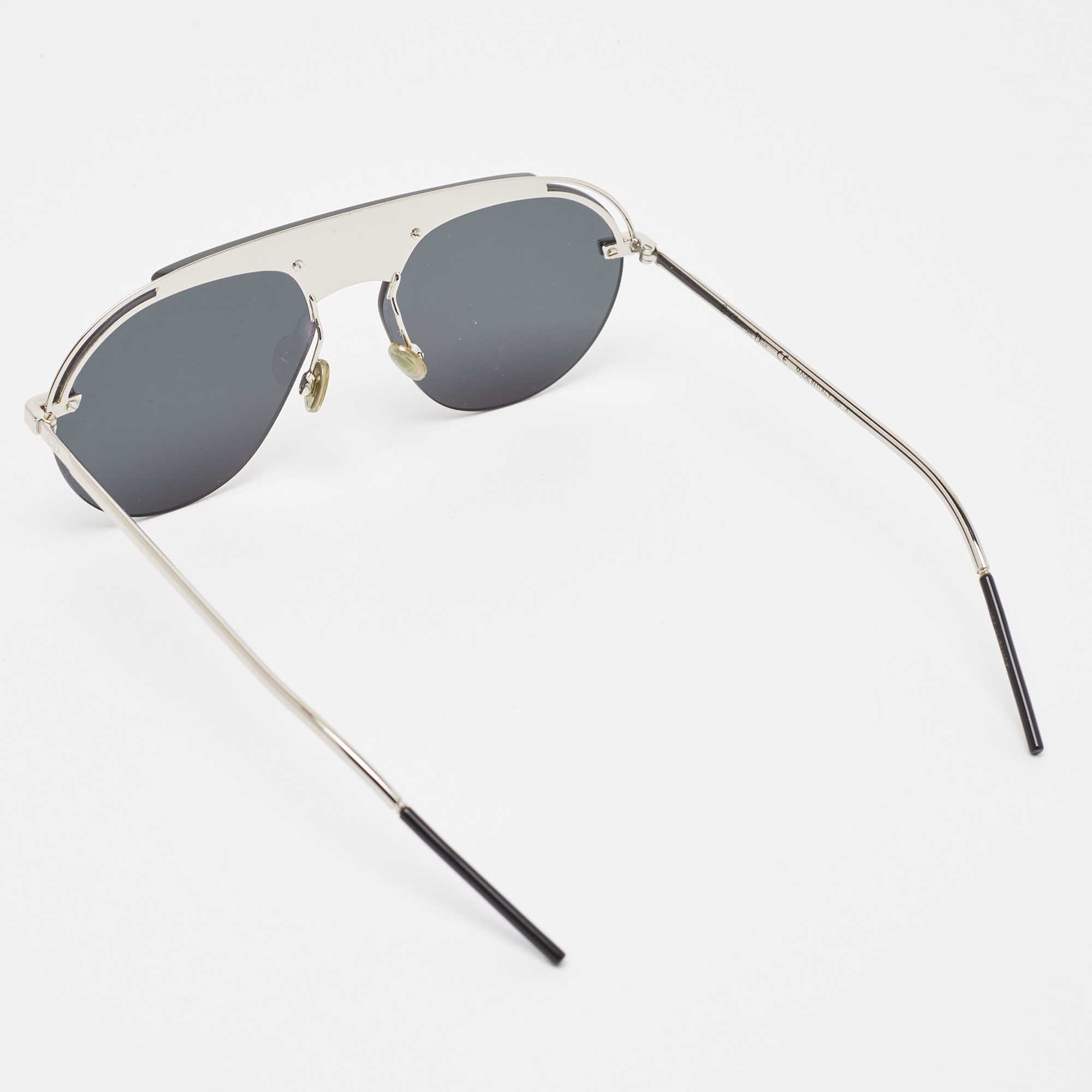 Dior Black/Silver Diorevolution Pilot Aviator Sunglasses