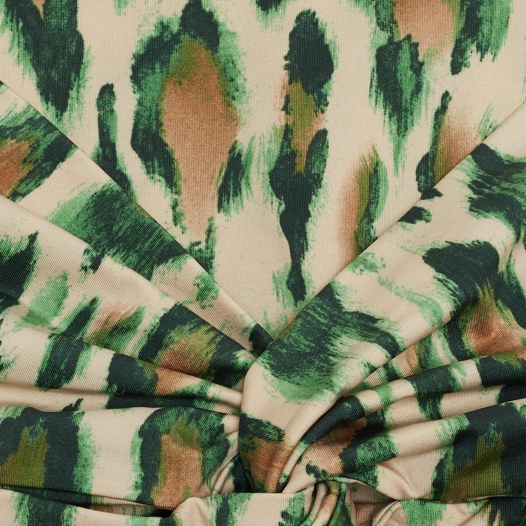 Dior Vintage Beige/Green Leopard Print Nylon Head Band One Size