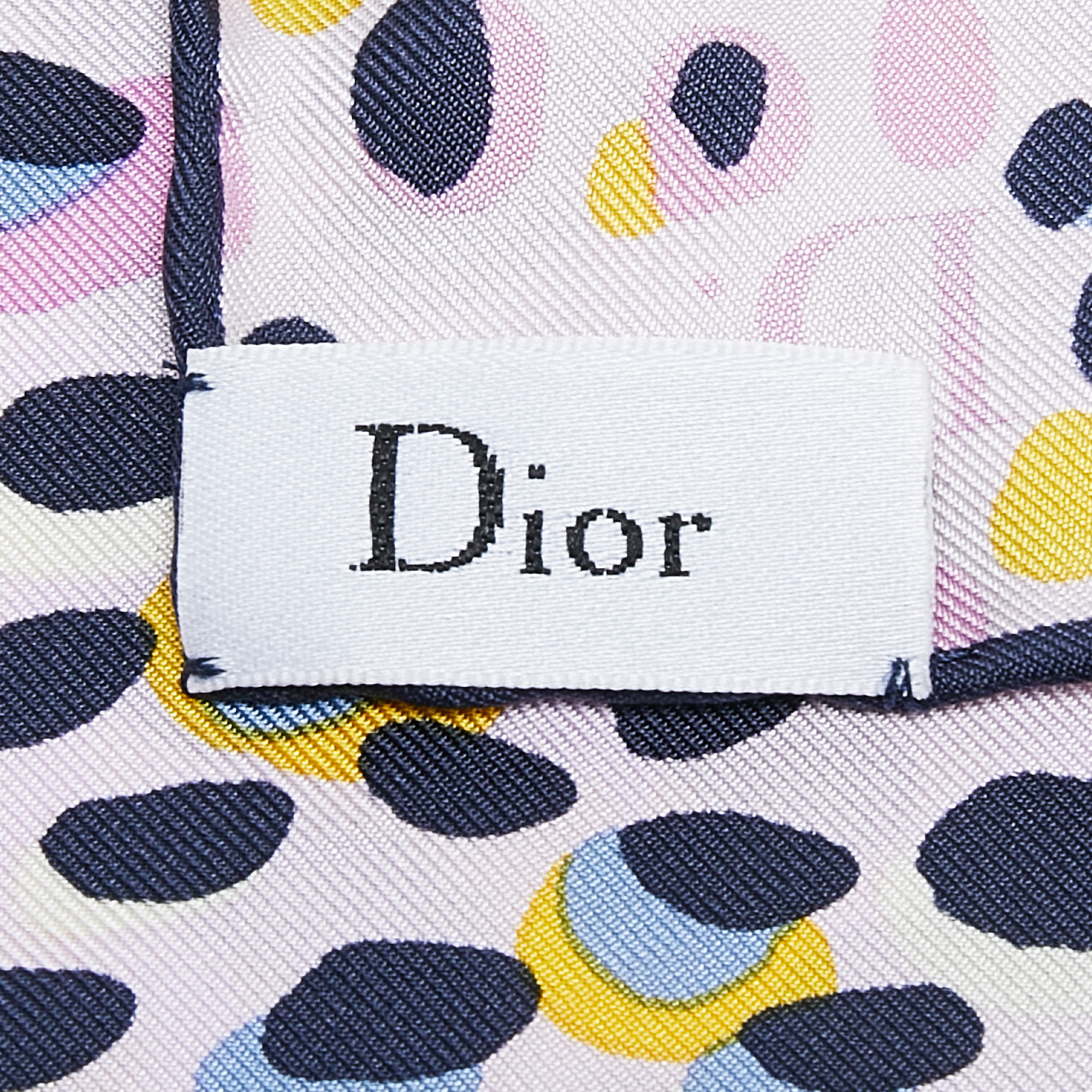 Dior Multicolor Dotted Silk Square Scarf