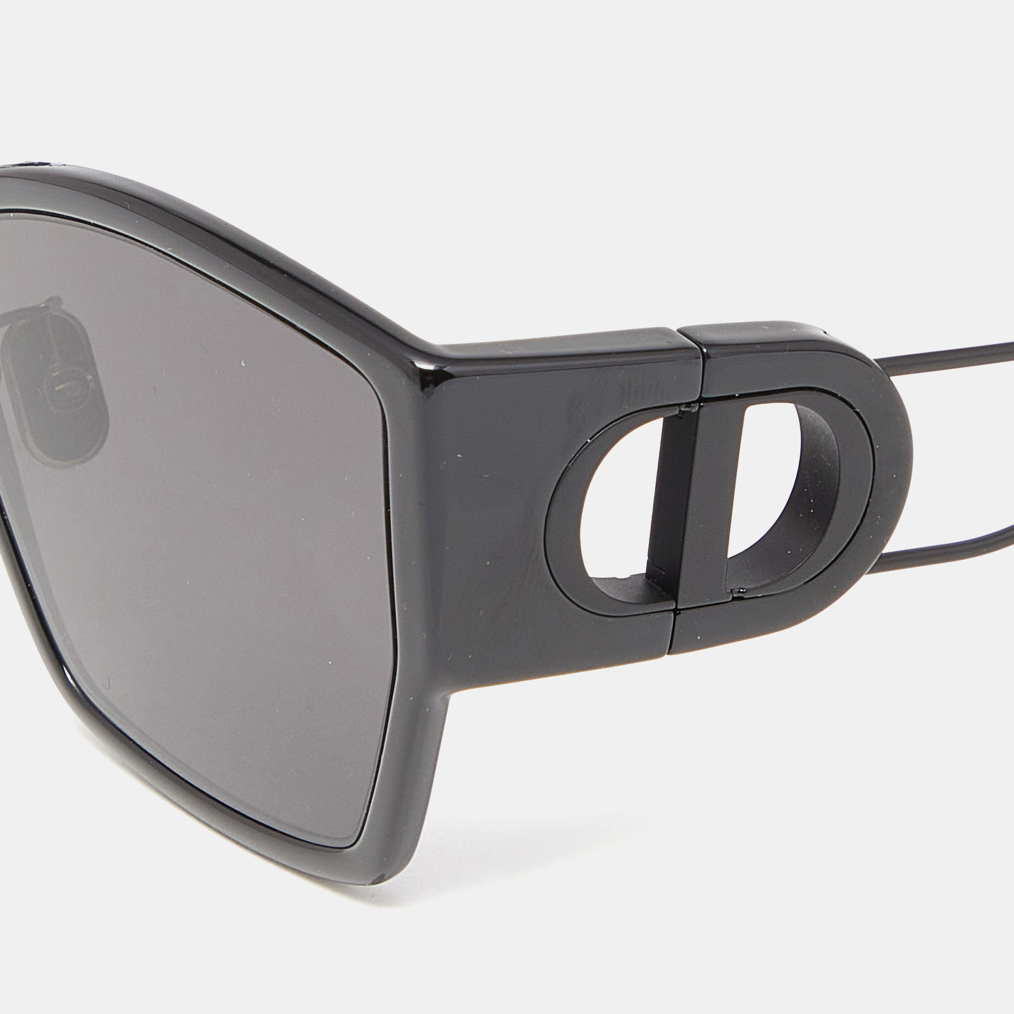 Christian Dior Black Acetate PVD Coated Metal 30 Montaigne S2U Geometric Sunglasses