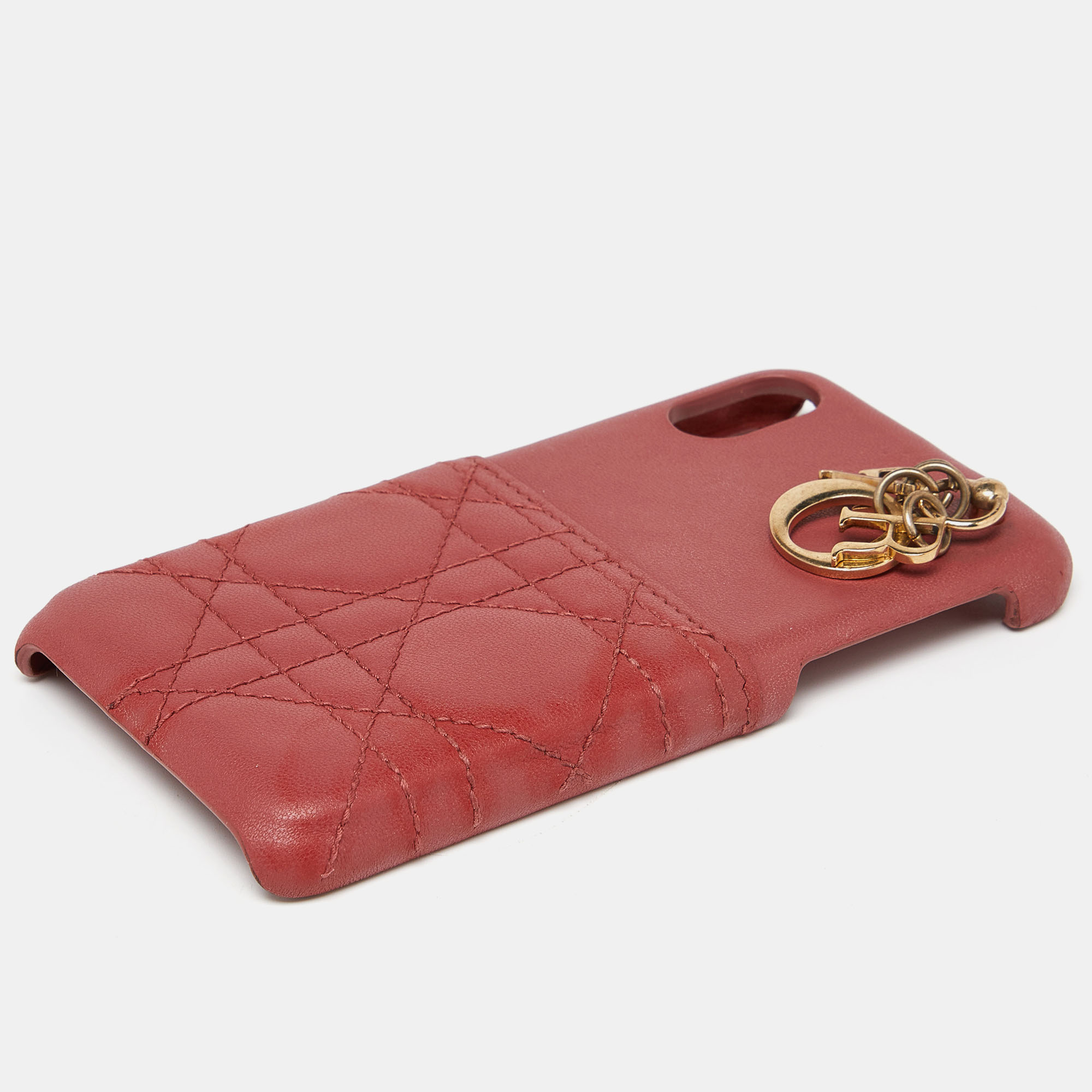 Dior Old Rose Cannage Leather Lady Dior IPhone X/XS Case