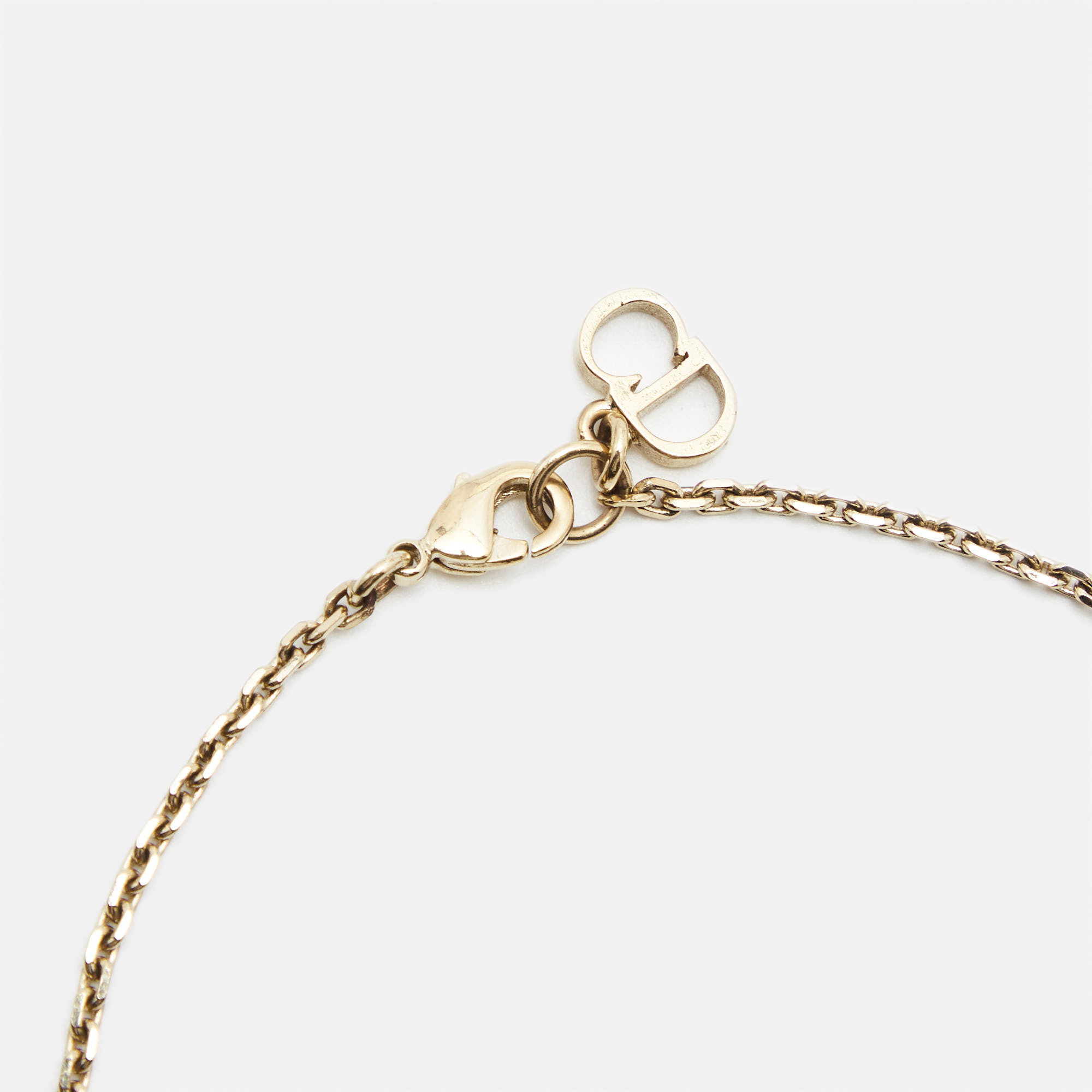 Dior Le Petite Tribale Faux Pearl Gold Tone Chain Bracelet