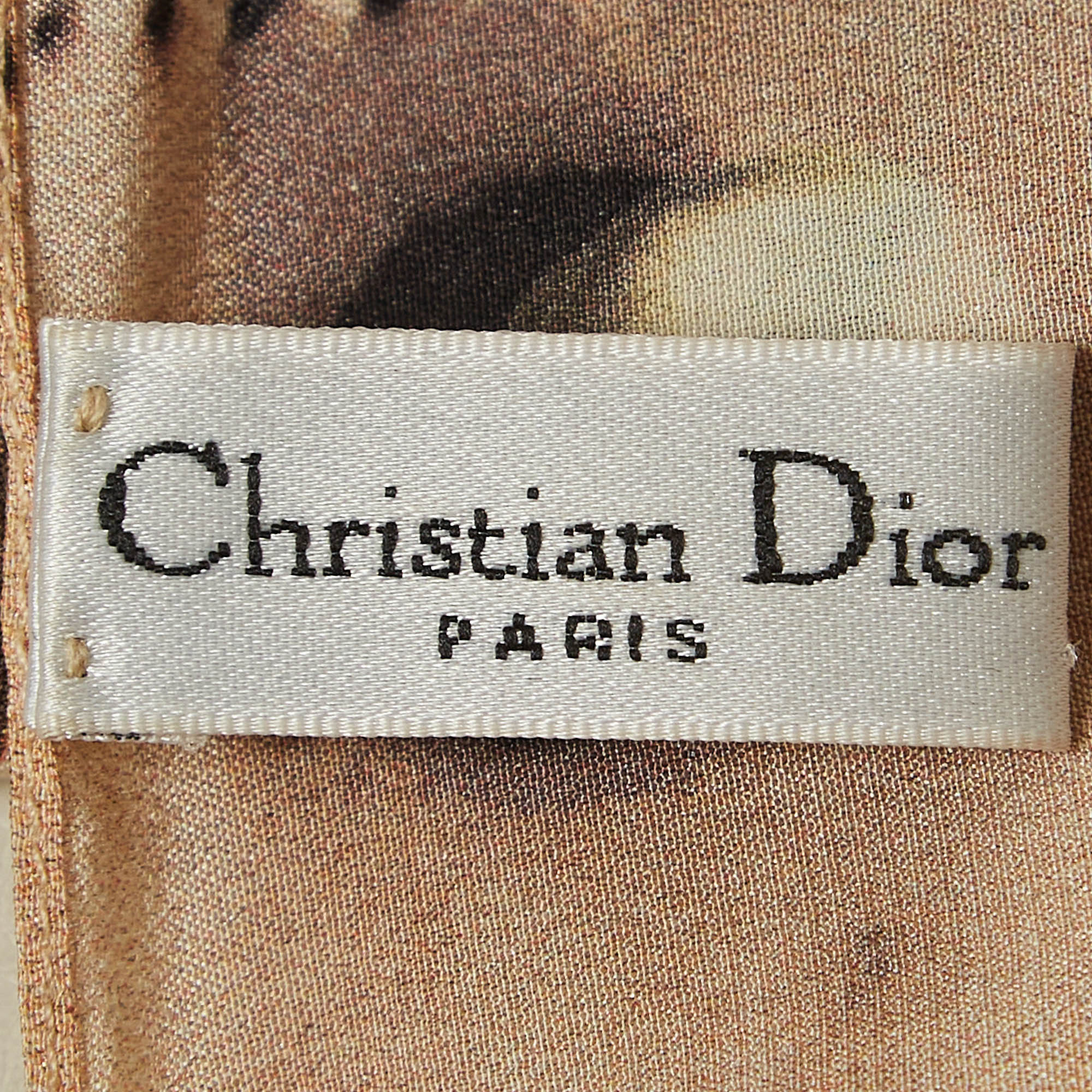 Dior Multicolor Oblique Printed Silk Square Scarf