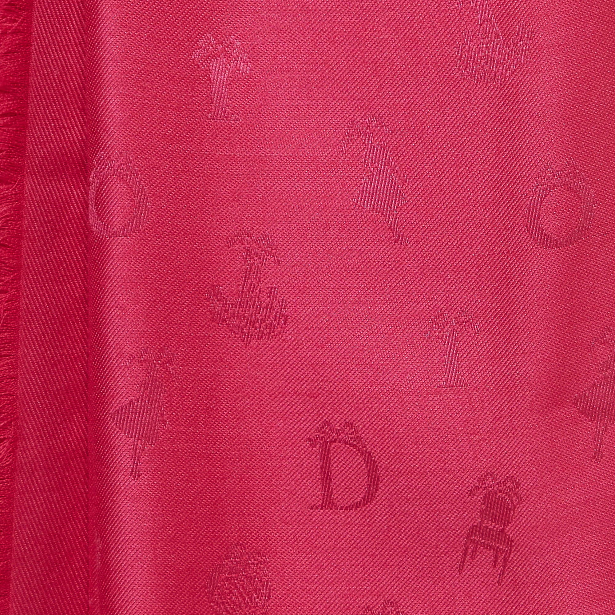Dior Pink So Dior Jacquard Silk & Wool Shawl