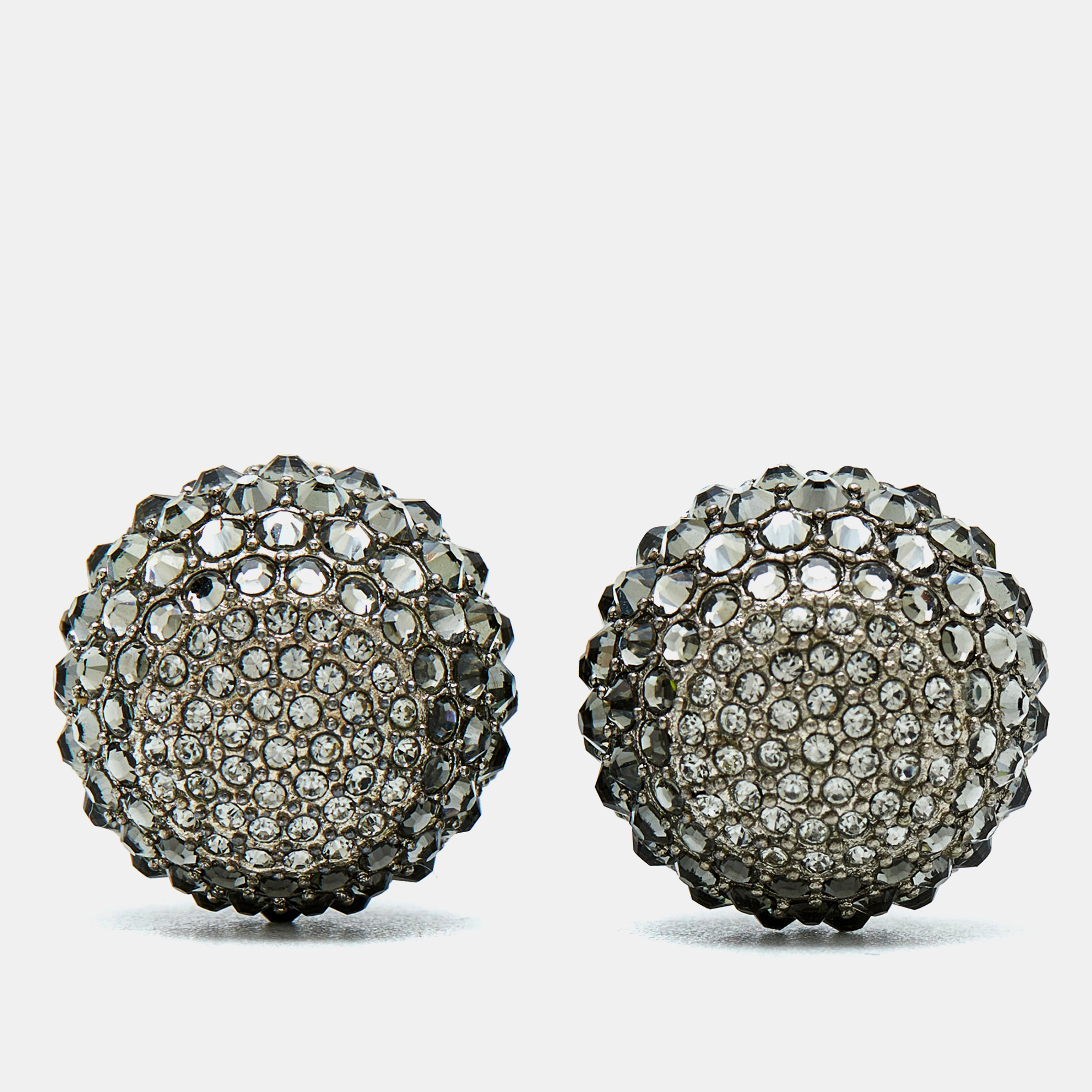 Dior Tribales Crystals Faux Pearl Silver Tone Earrings