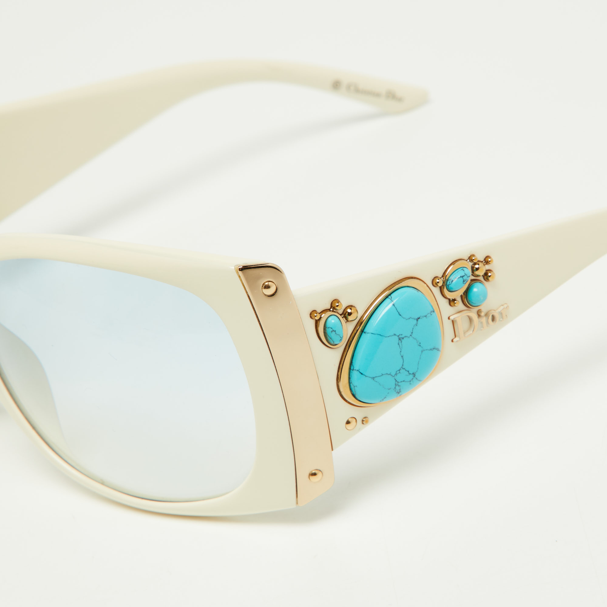Dior White/Grey Gradient Daiquidior N5A5M Rectangle Sunglasses
