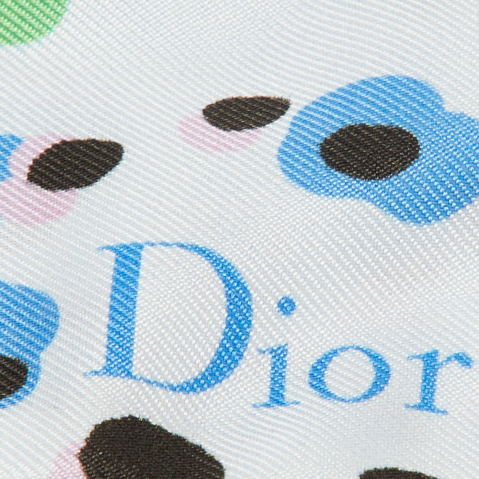 Dior Multicolor Dot Printed Silk Mitzah Scarf