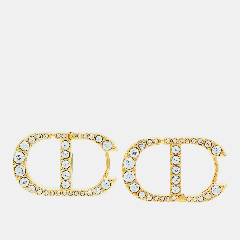 Dior cd 30 montaigne crystal gold tone earrings