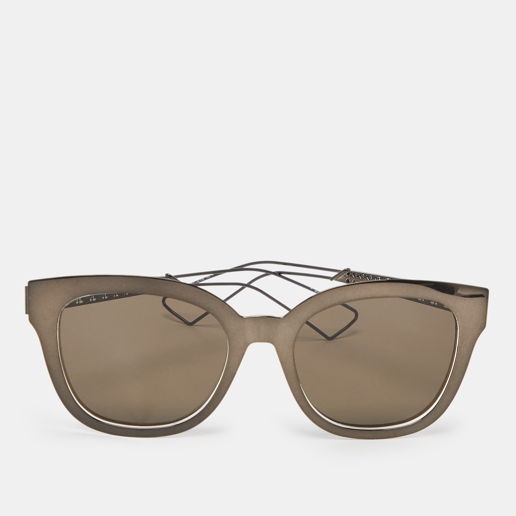 Dior gunmetal tone/brown tgtej diorama 1 cat-eye sunglasses