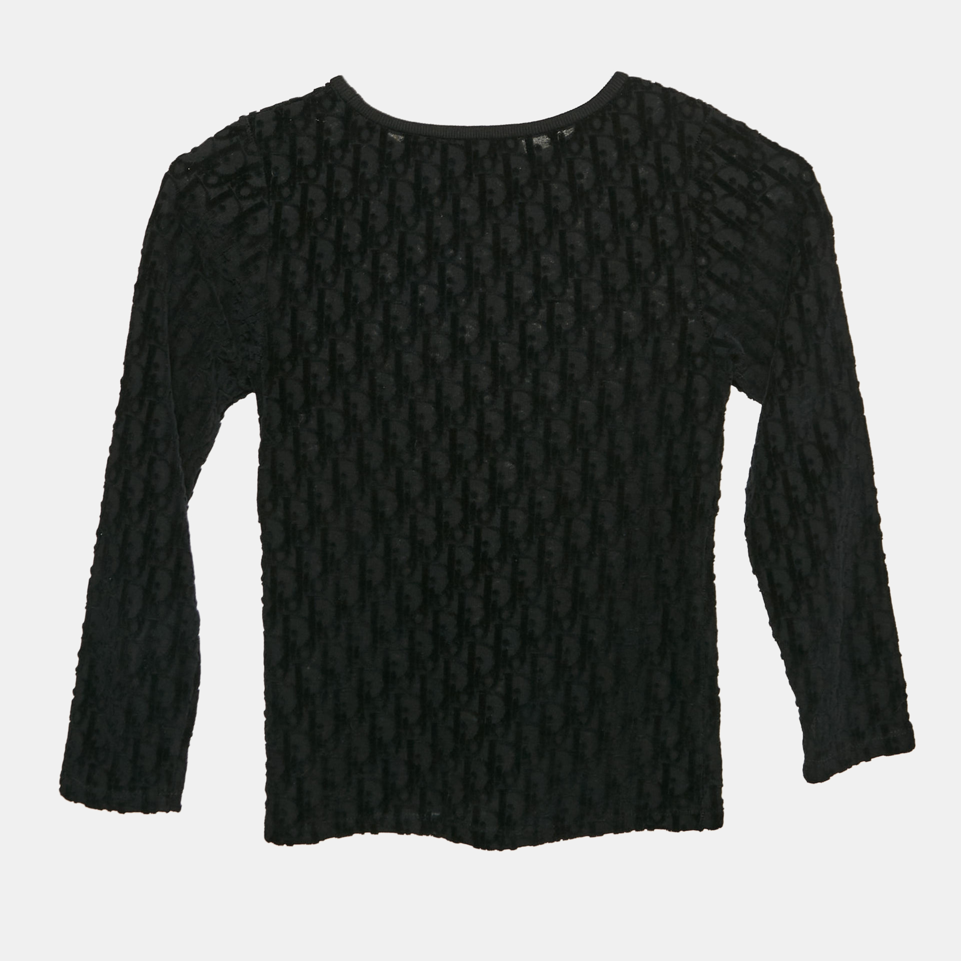 Christian Dior Black Oblique Embossed Cotton Jumper S