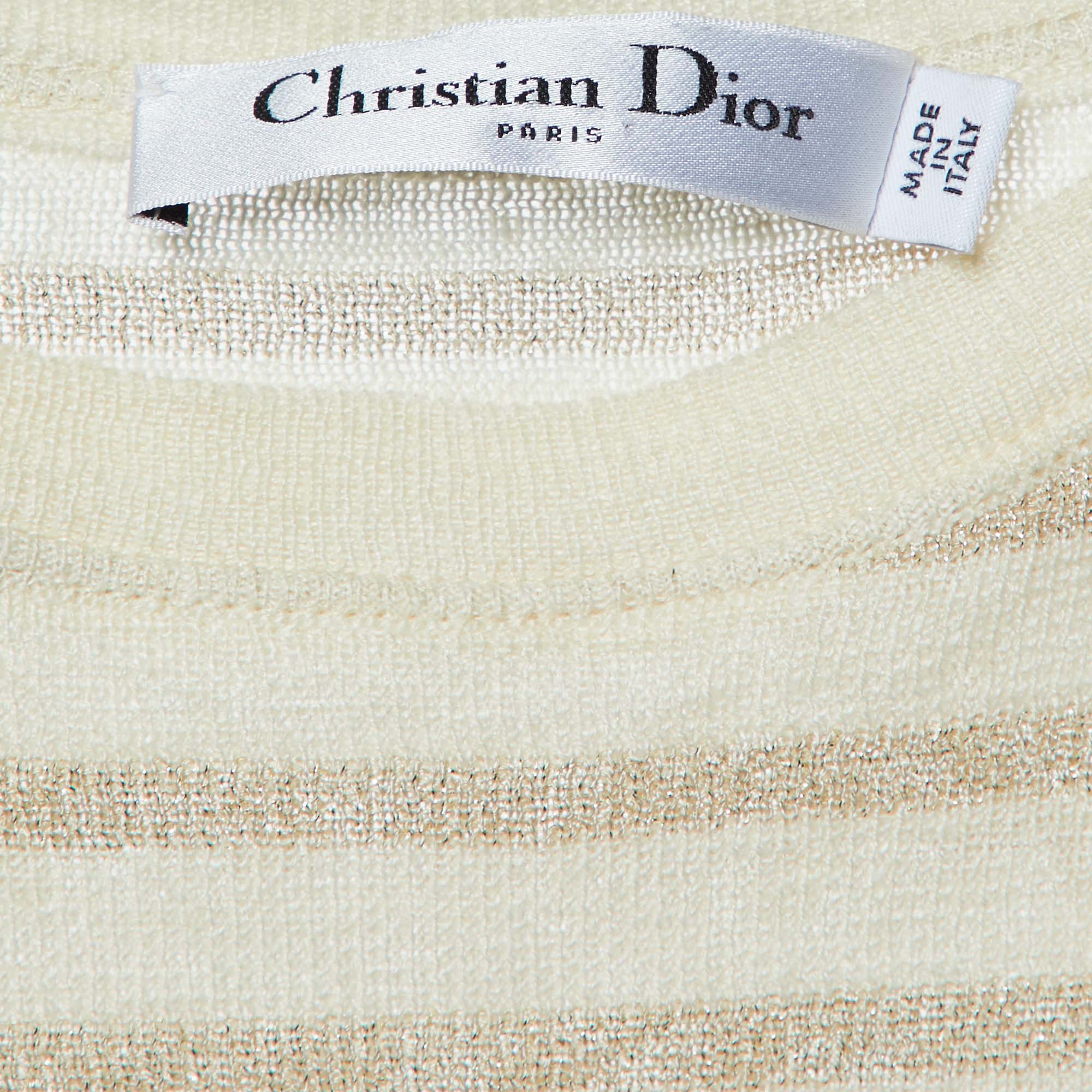 Dior Cream J'Adior Lurex Knit Sweater S