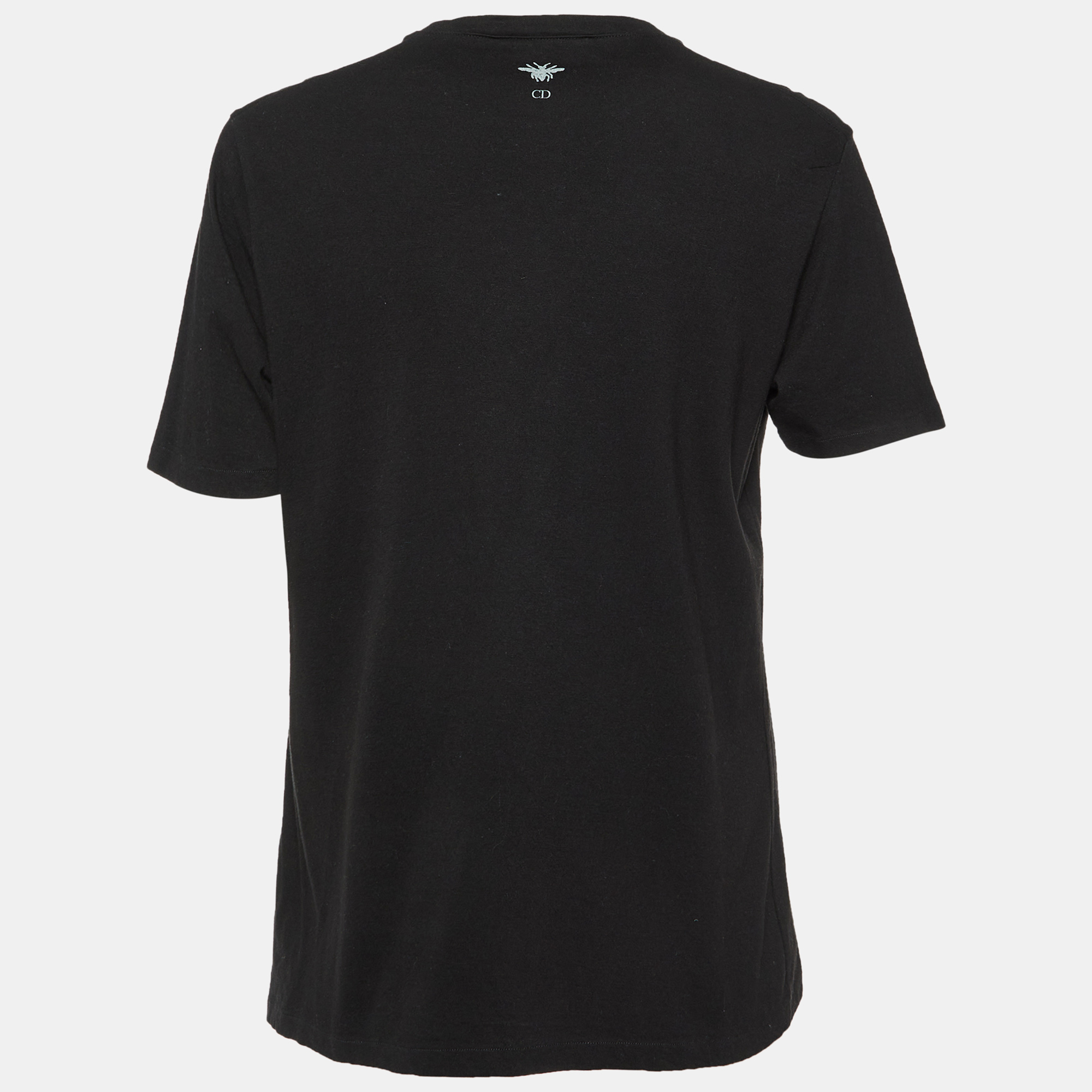 Dior Black Printed Cotton T-Shirt M