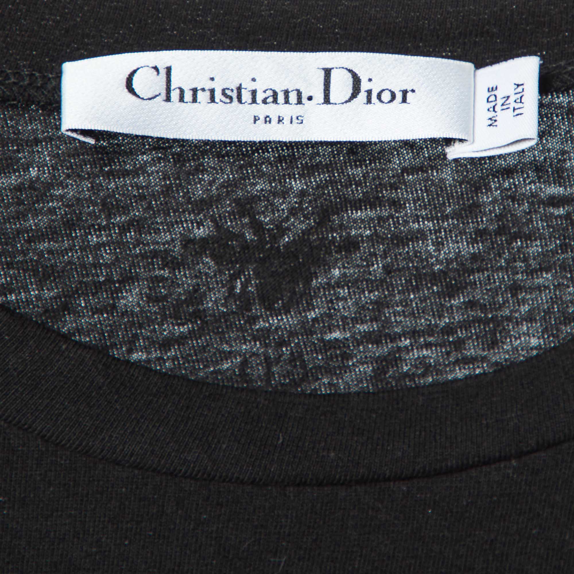 Dior Black Printed Cotton T-Shirt M