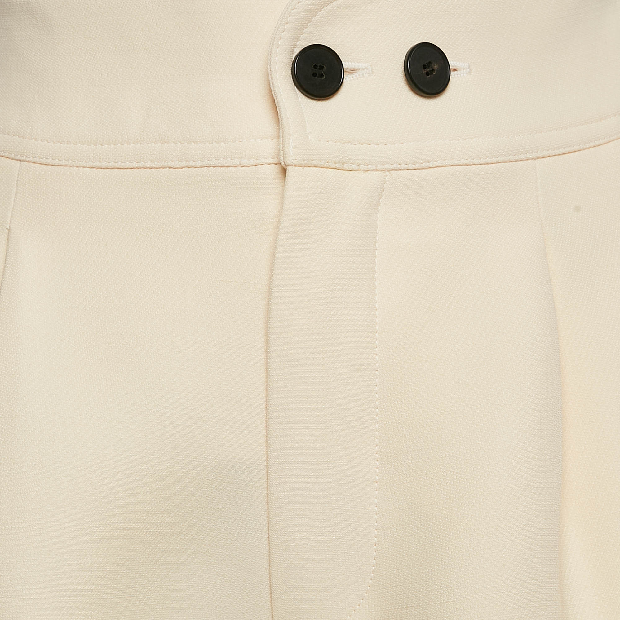 Christian Dior Cream Wool Blend Pleated Shorts S