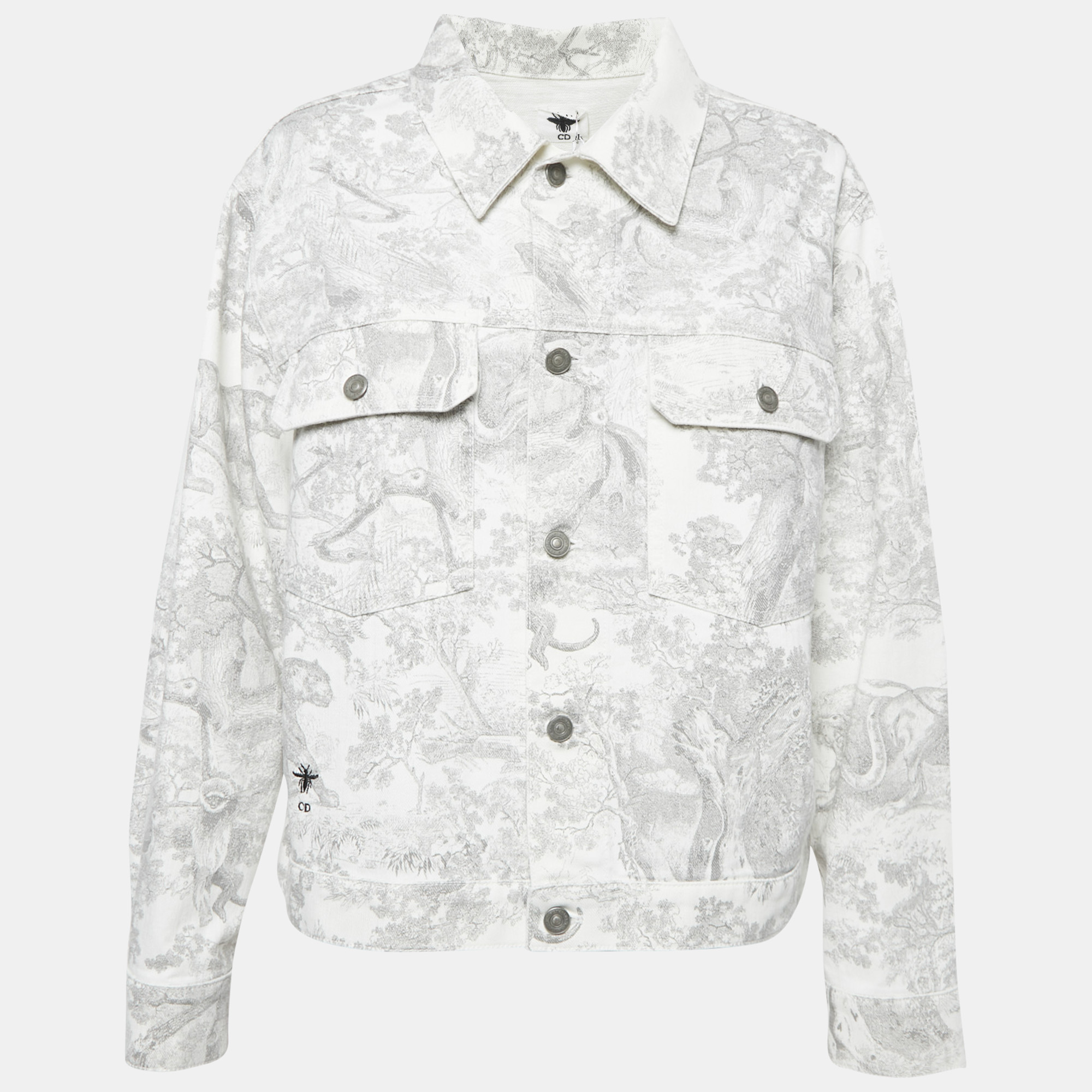 Christian Dior White Toile de Jouy Dioriviera Printed Denim Jacket M
Christian Dior White Toile de Jouy Dioriviera Printed Denim Jacket M
