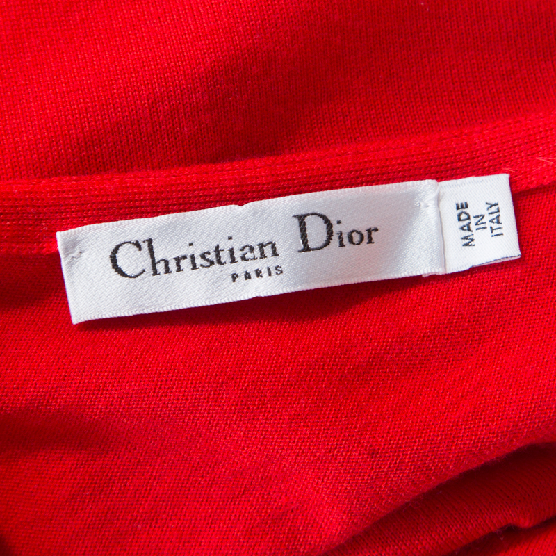 Dior Multicolor Geometric Pattern Wool One Shoulder Mini Dress S