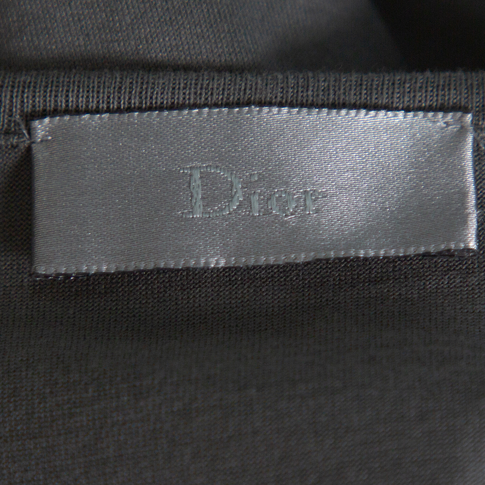 Dior Grey Cotton Open Asymmetric Tank Top S