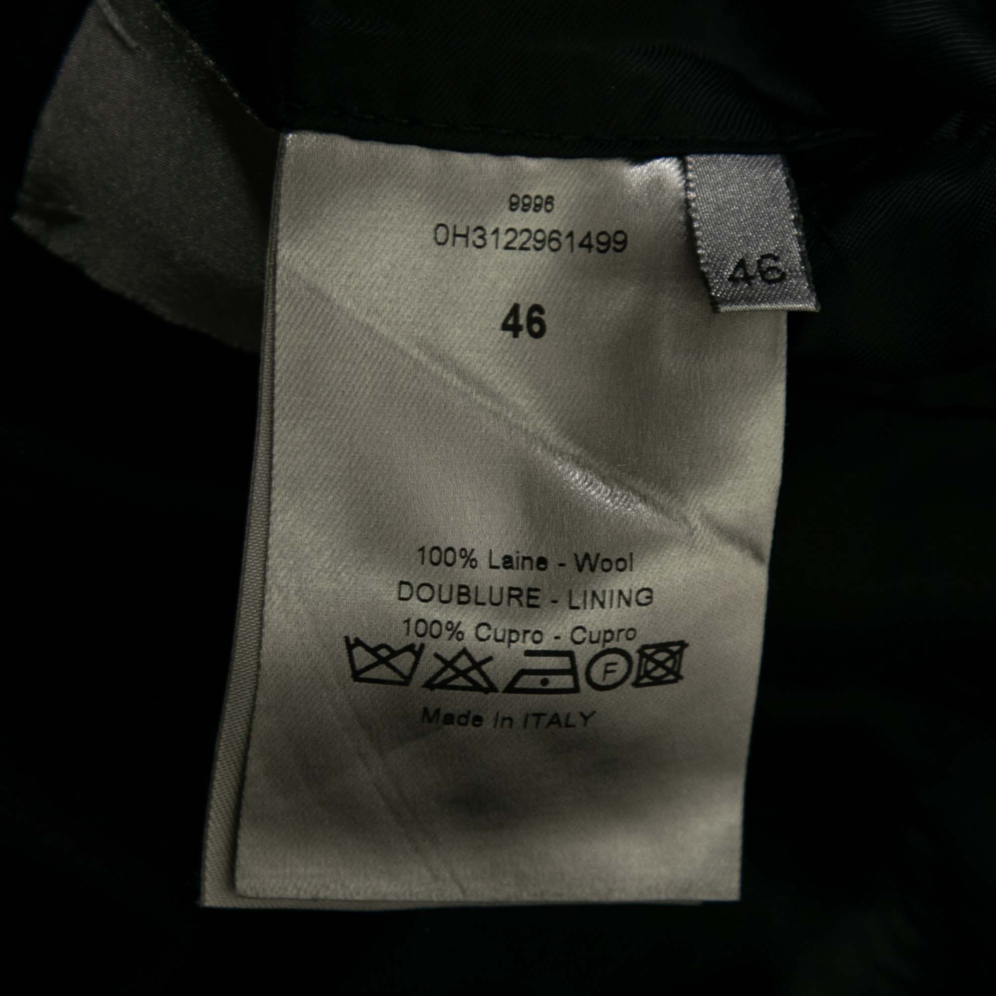 Dior Black Wool Long Sleeve Blazer XL