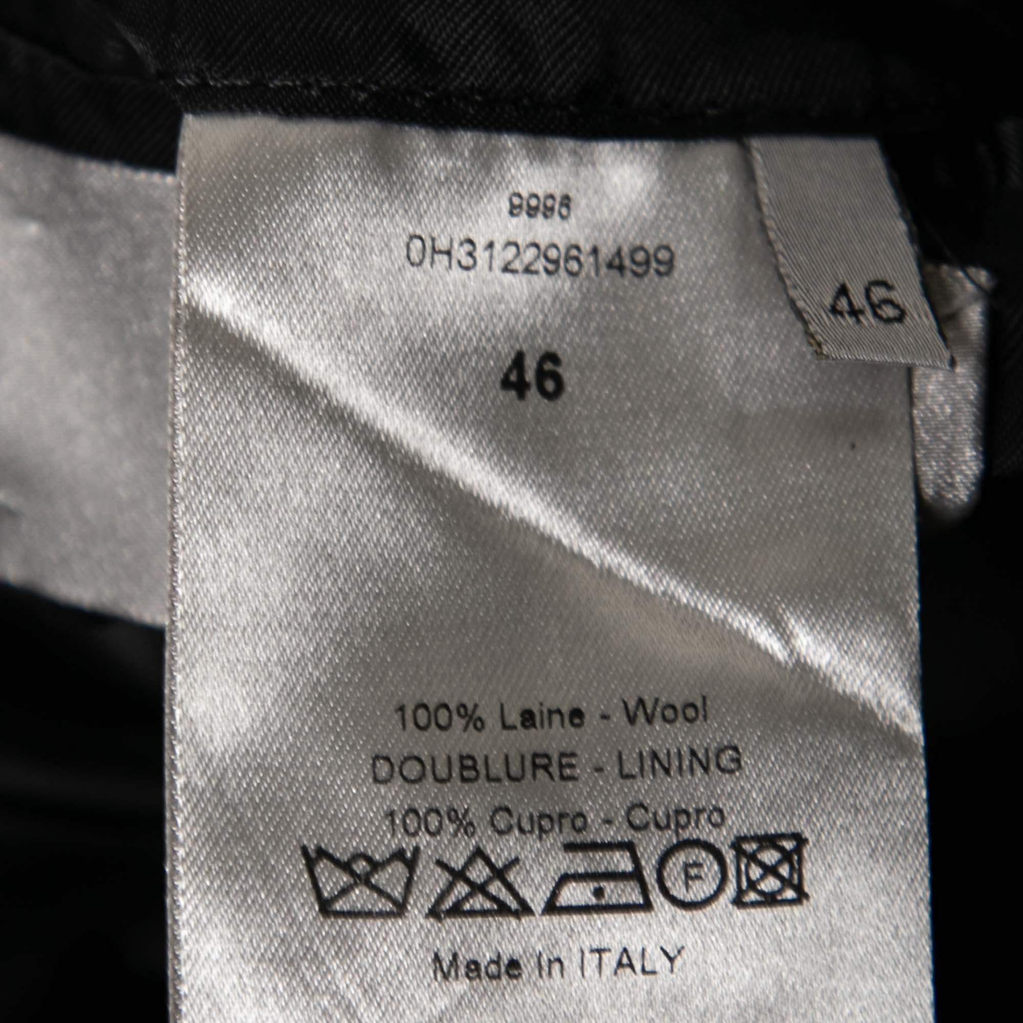 Dior Black Wool Long Sleeve Blazer XL
