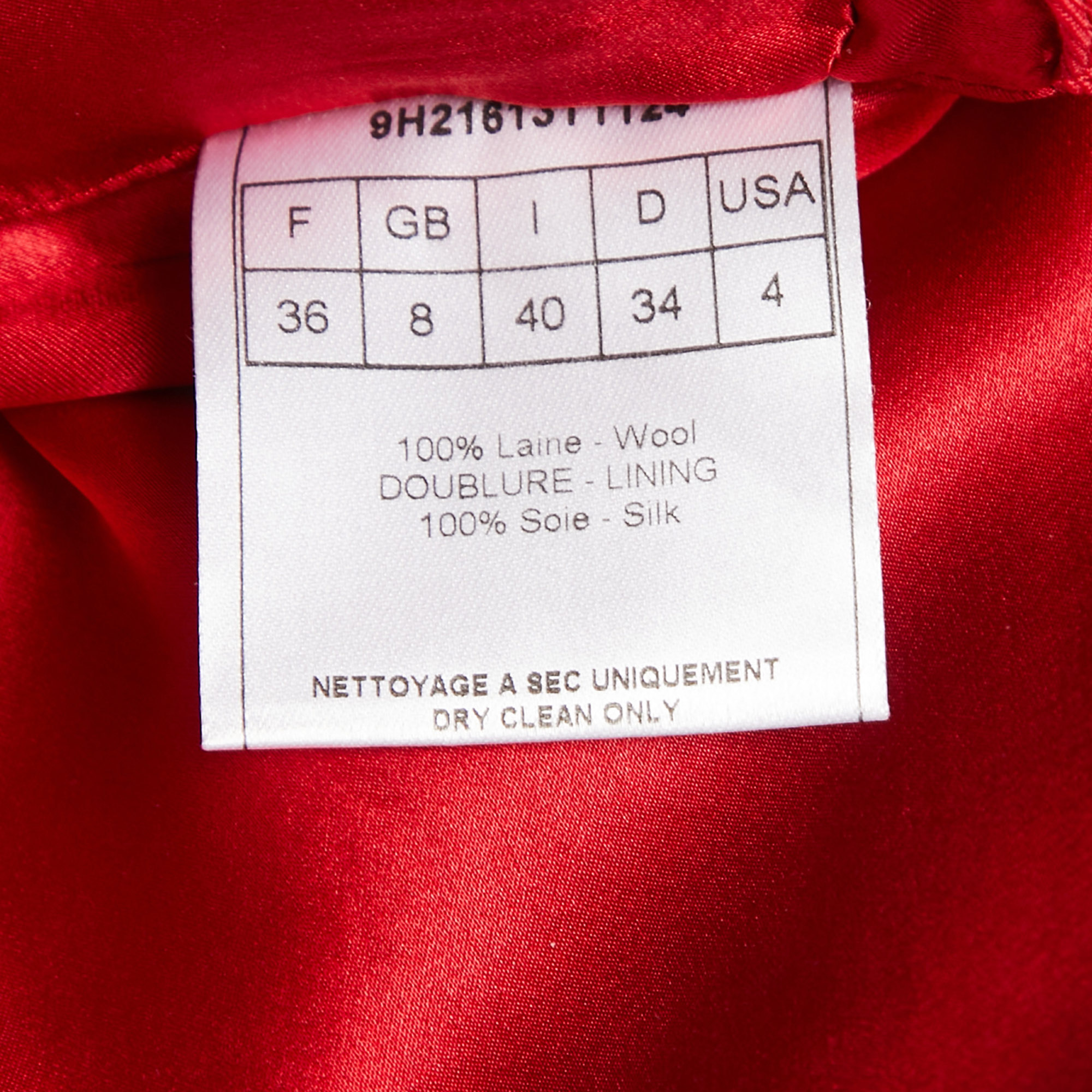 Dior Red Wool Cap Sleeved Midi Shift Dress S