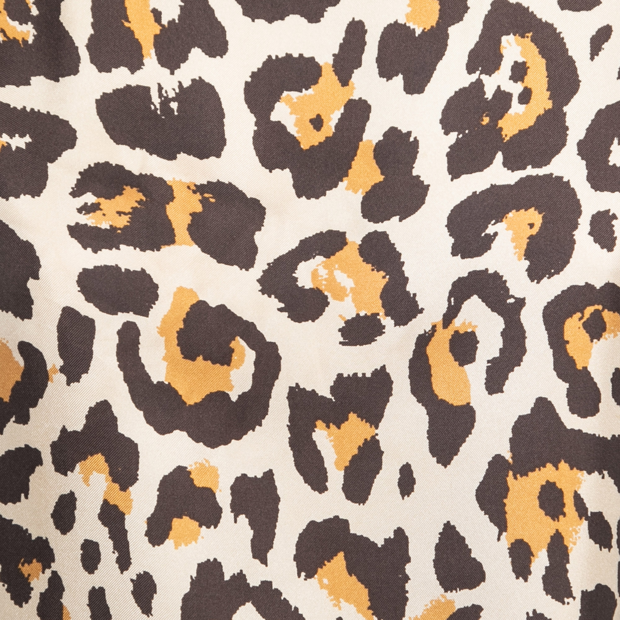 Dior Beige Leopard Print Silk Blouse S