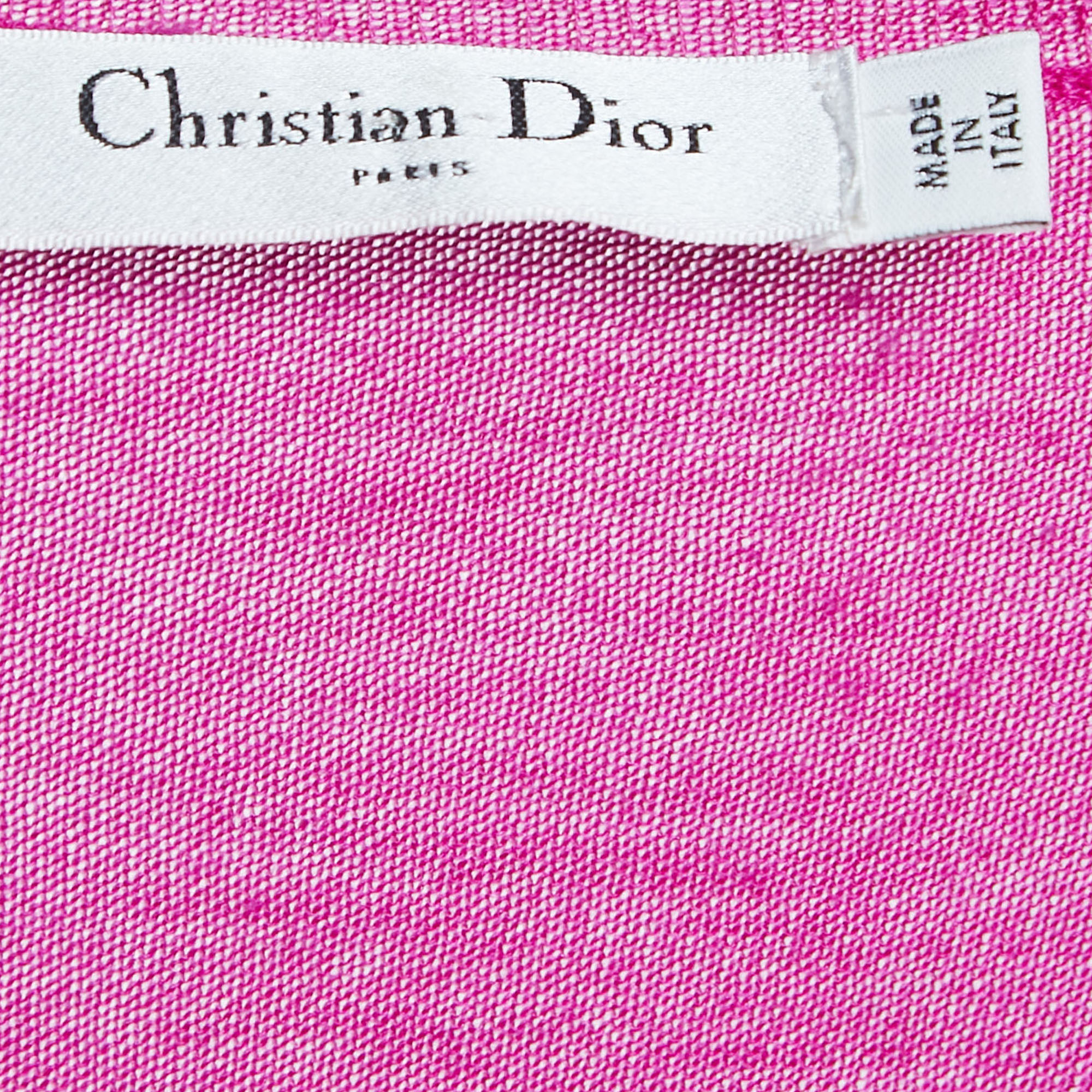 Christian Dior Pink Magenta Wool Blend & Silk Top M