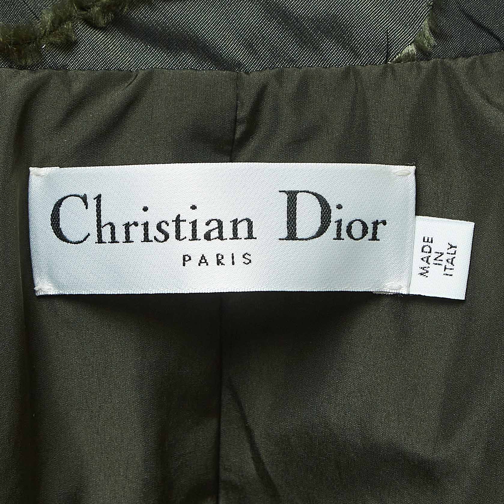 Christian Dior Military Green Camouflage Synthetic Zip Front Jacket S