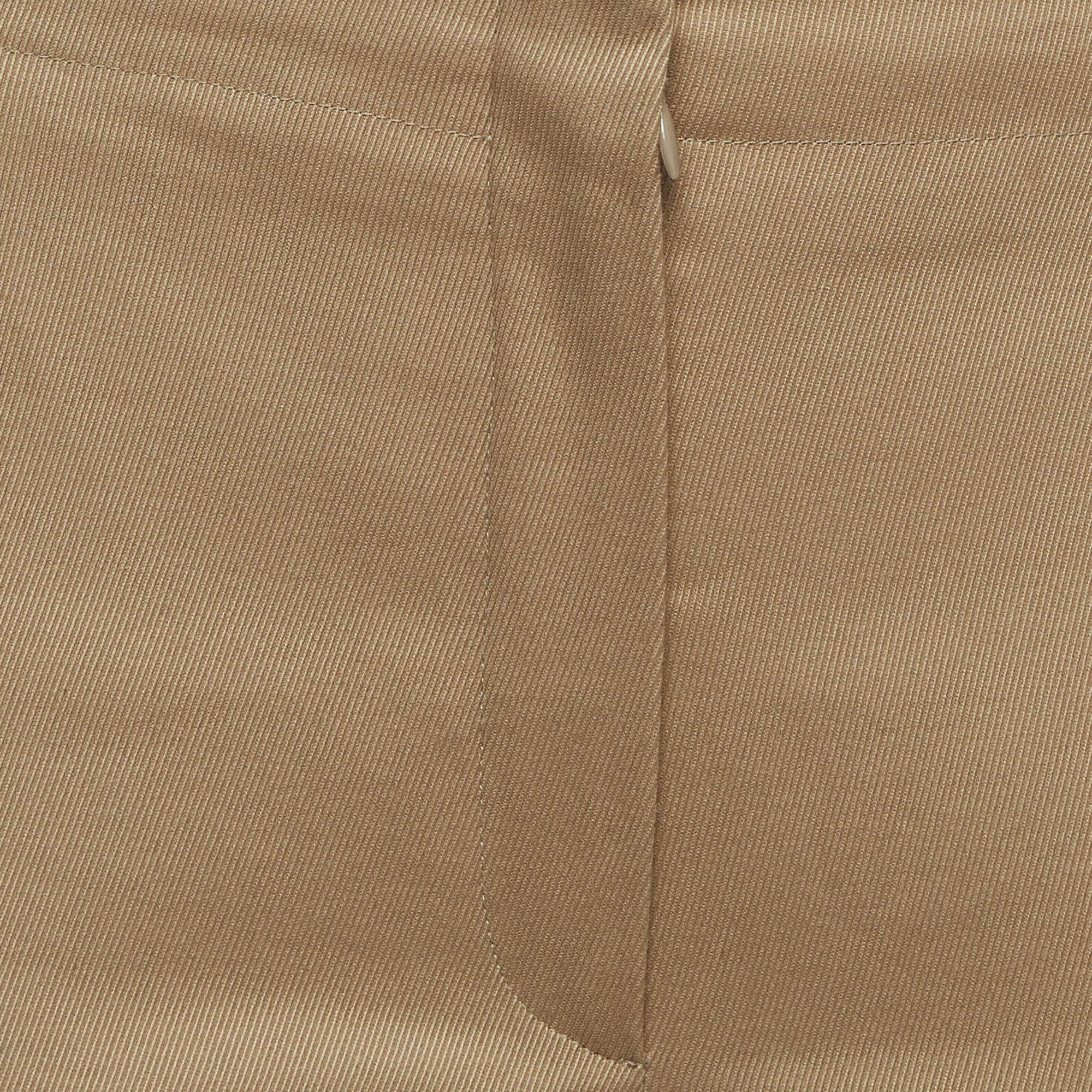 Dior Brown Cotton Twill Fitted Trousers S