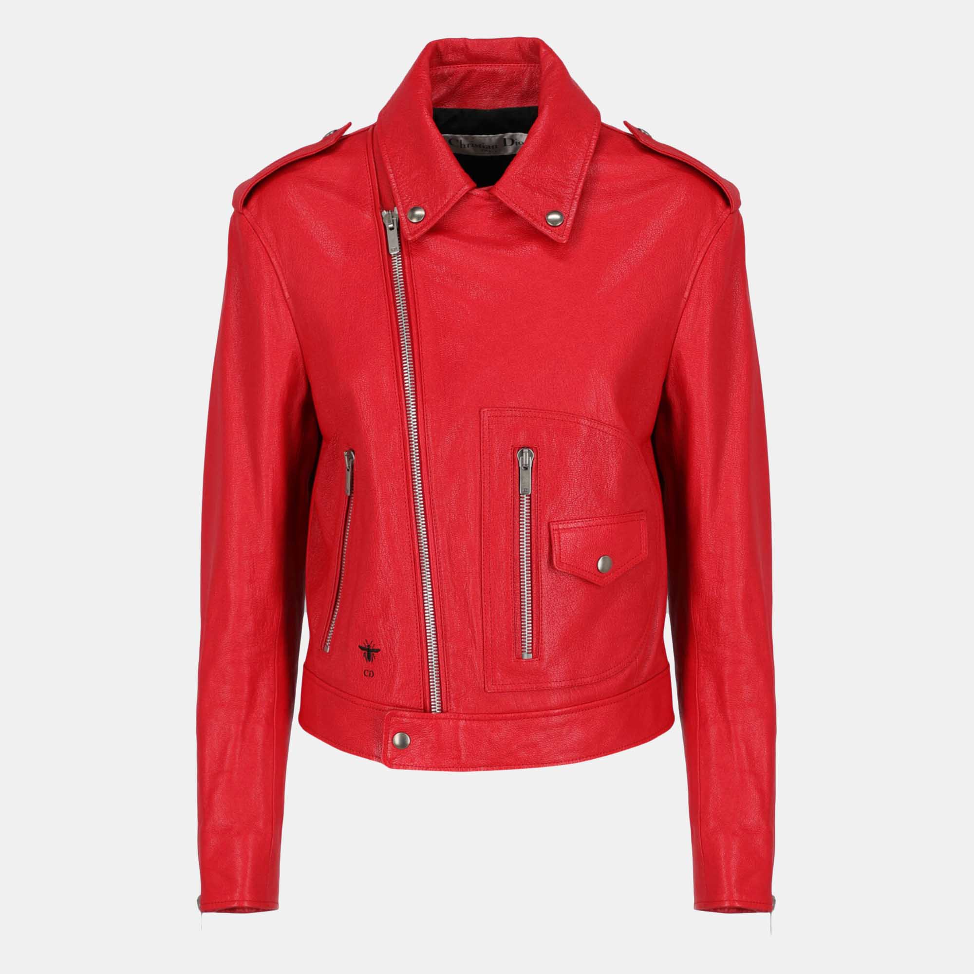 Dior  Women's Leather Biker Jacket - Red - M
