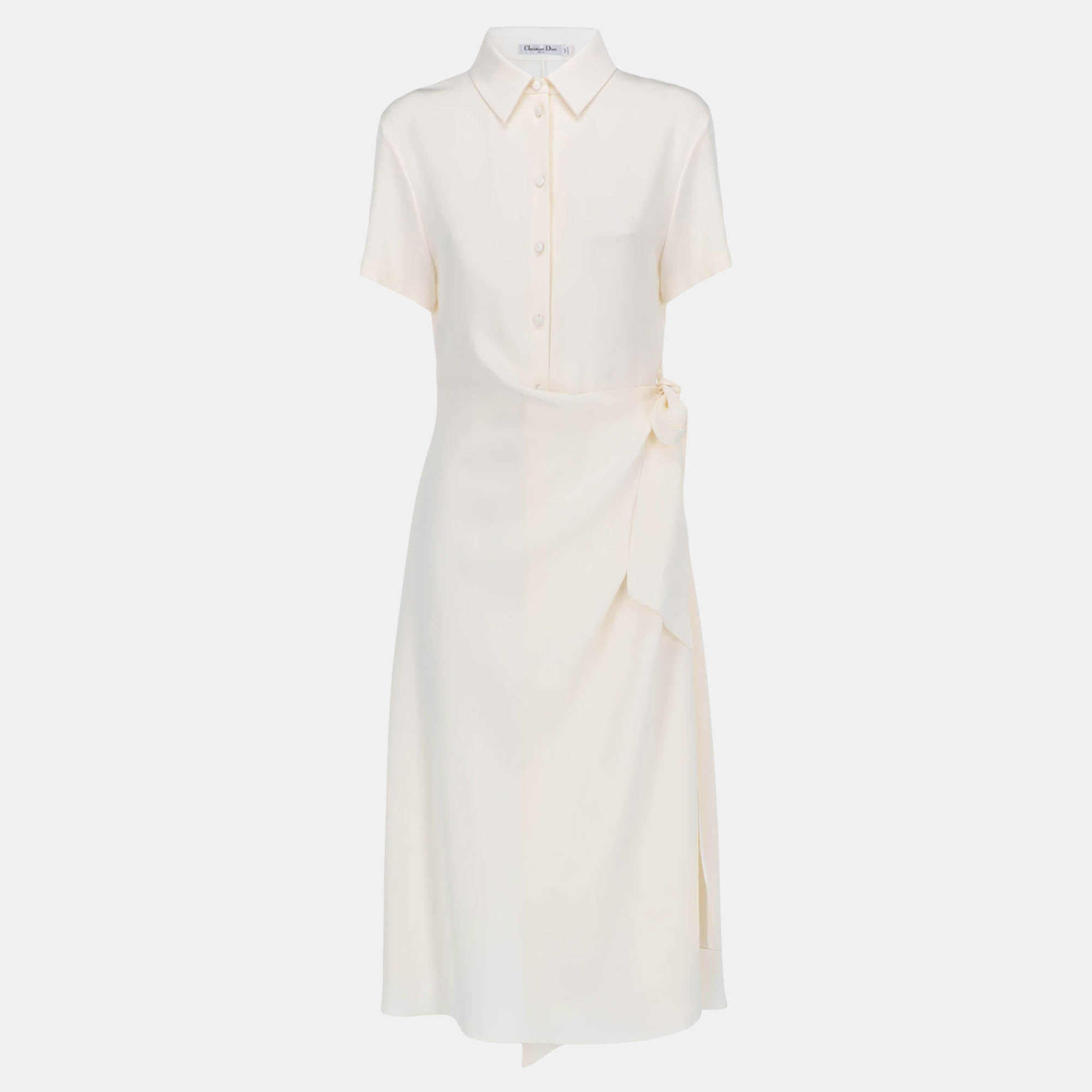 Dior  Women's Silk Longuette Dress - White - M