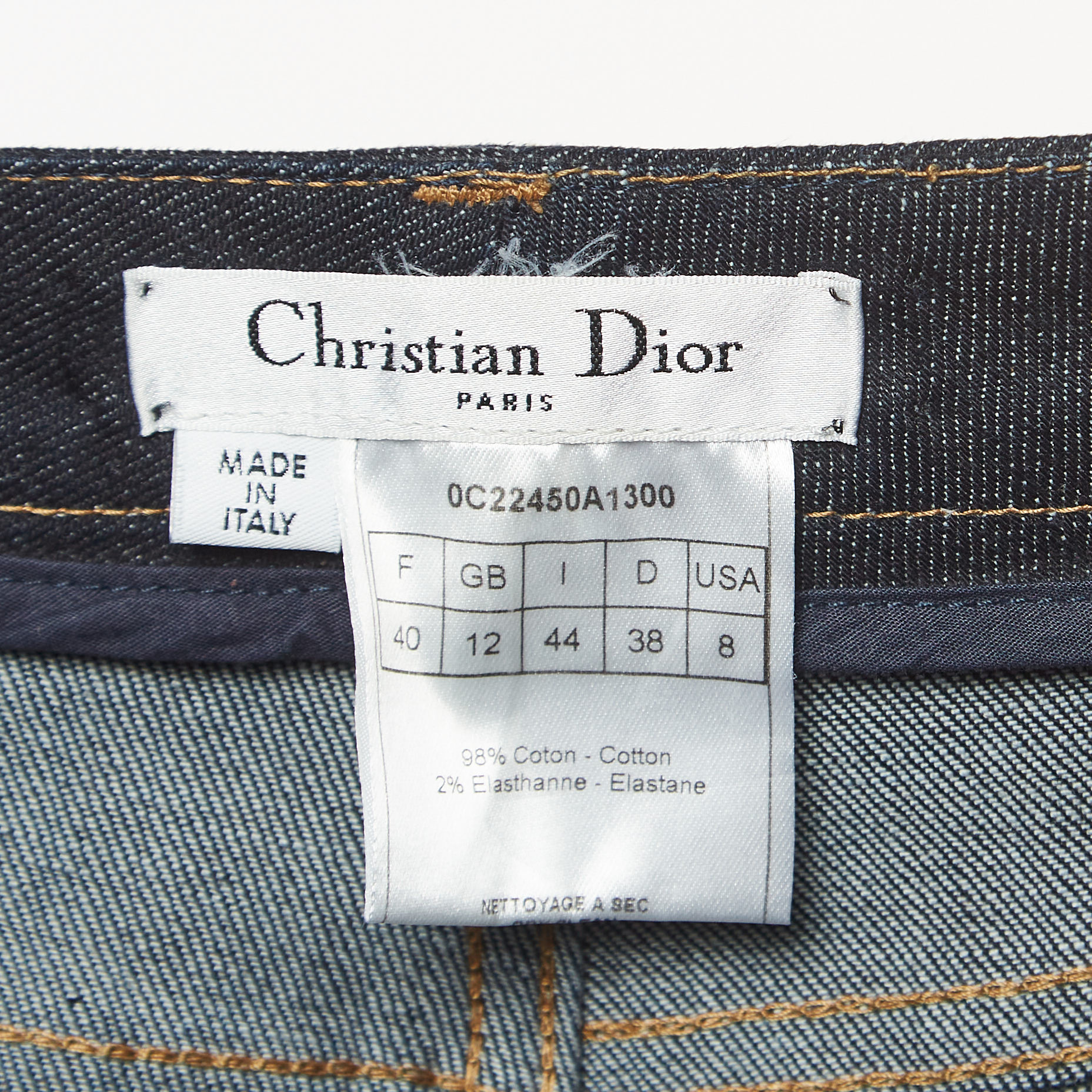 Dior Navy Blue Denim Straight Fit Jeans M Waist 30