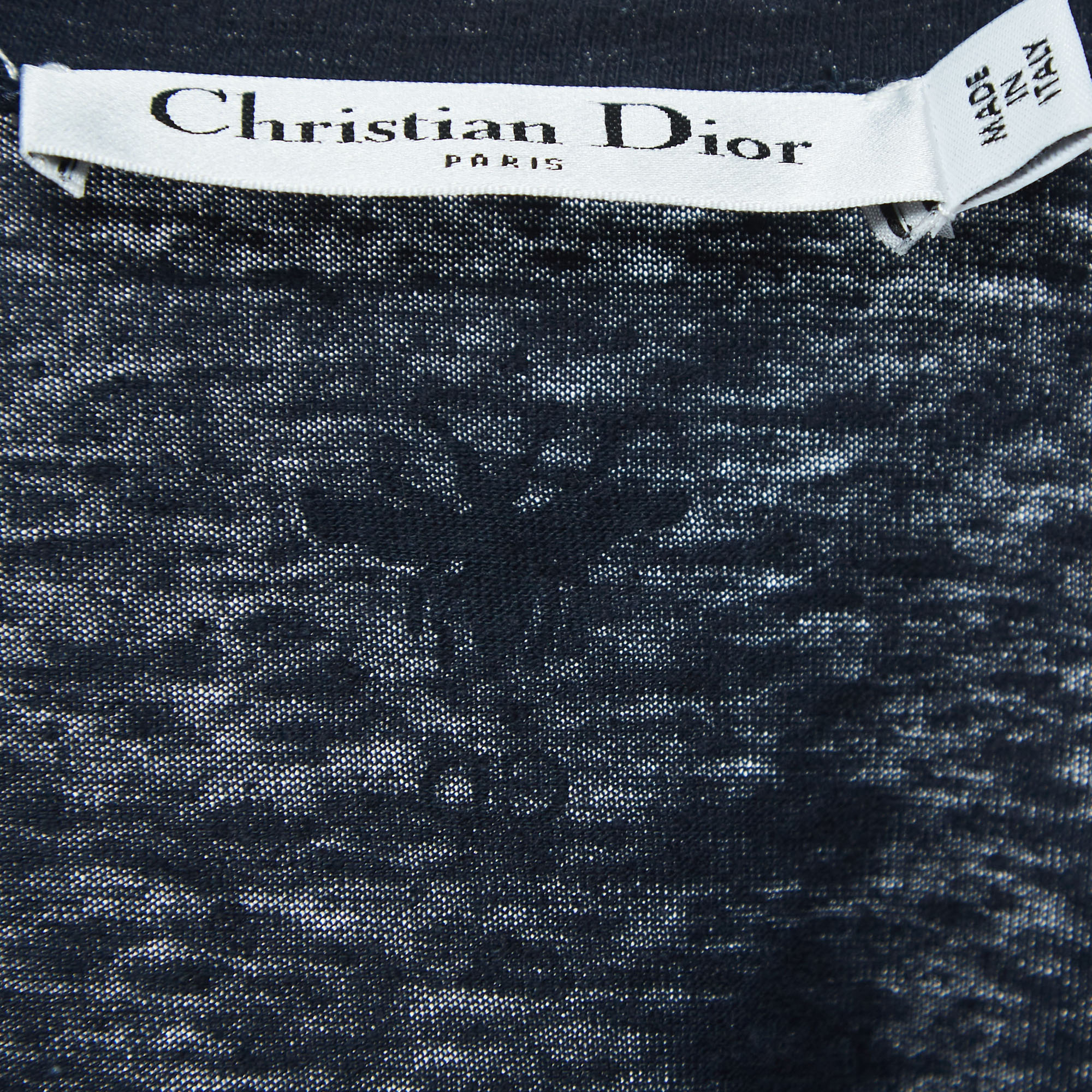 Christian Dior Navy Blue Feminist Print Cotton Blend Half Sleeve T-Shirt S