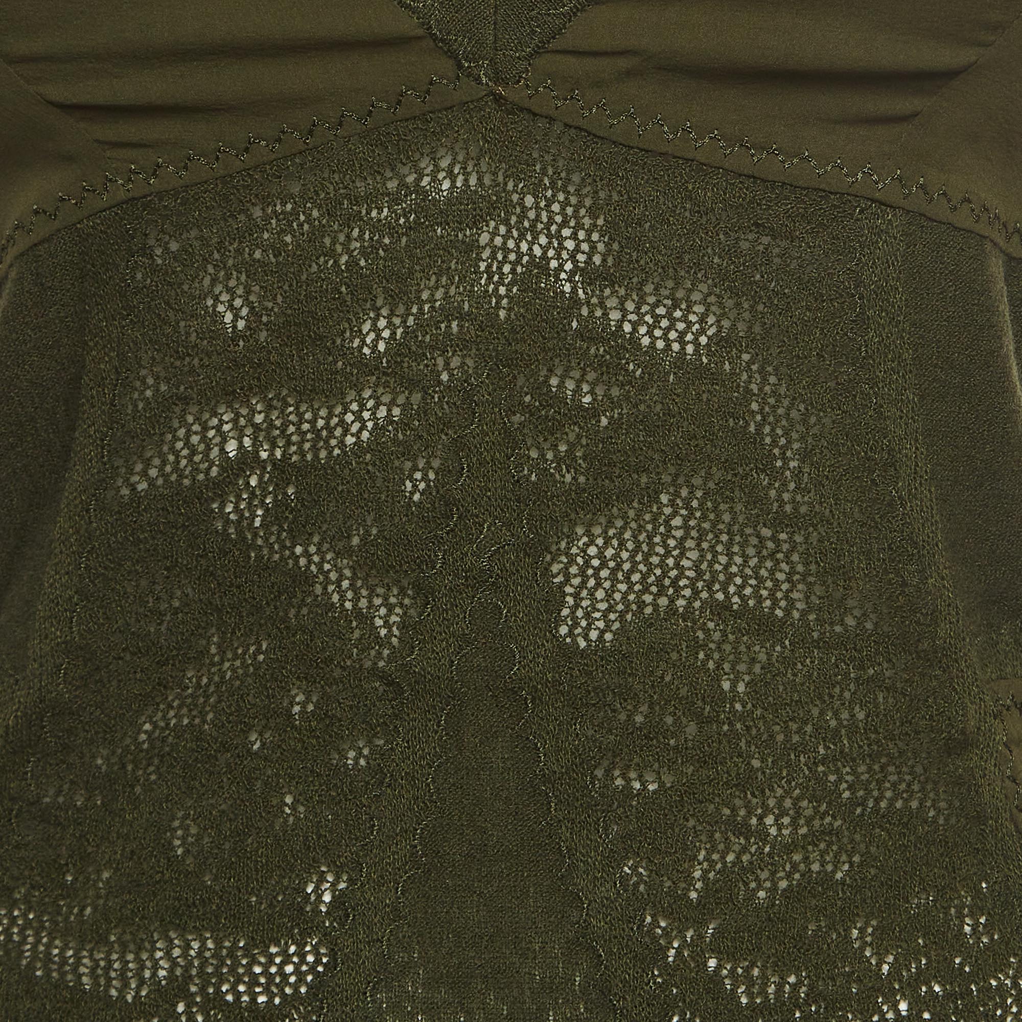 Christian Dior Boutique Military Green Wool Blend Knit Tank Top M