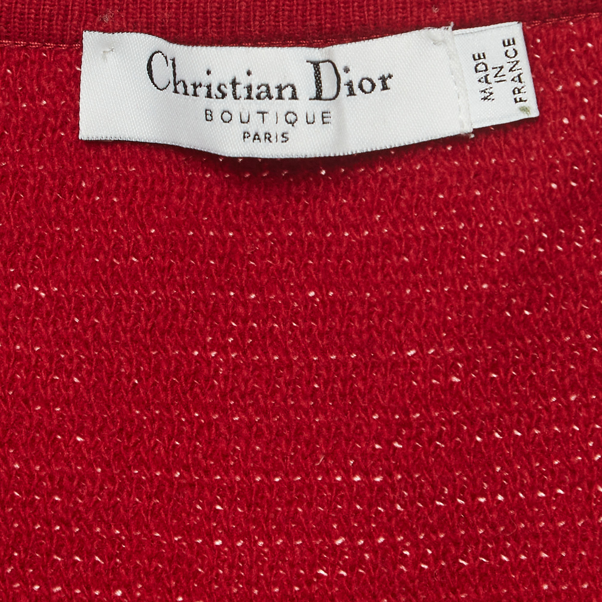 Christian Dior Boutique Red Wool Blend Knit Sweater L