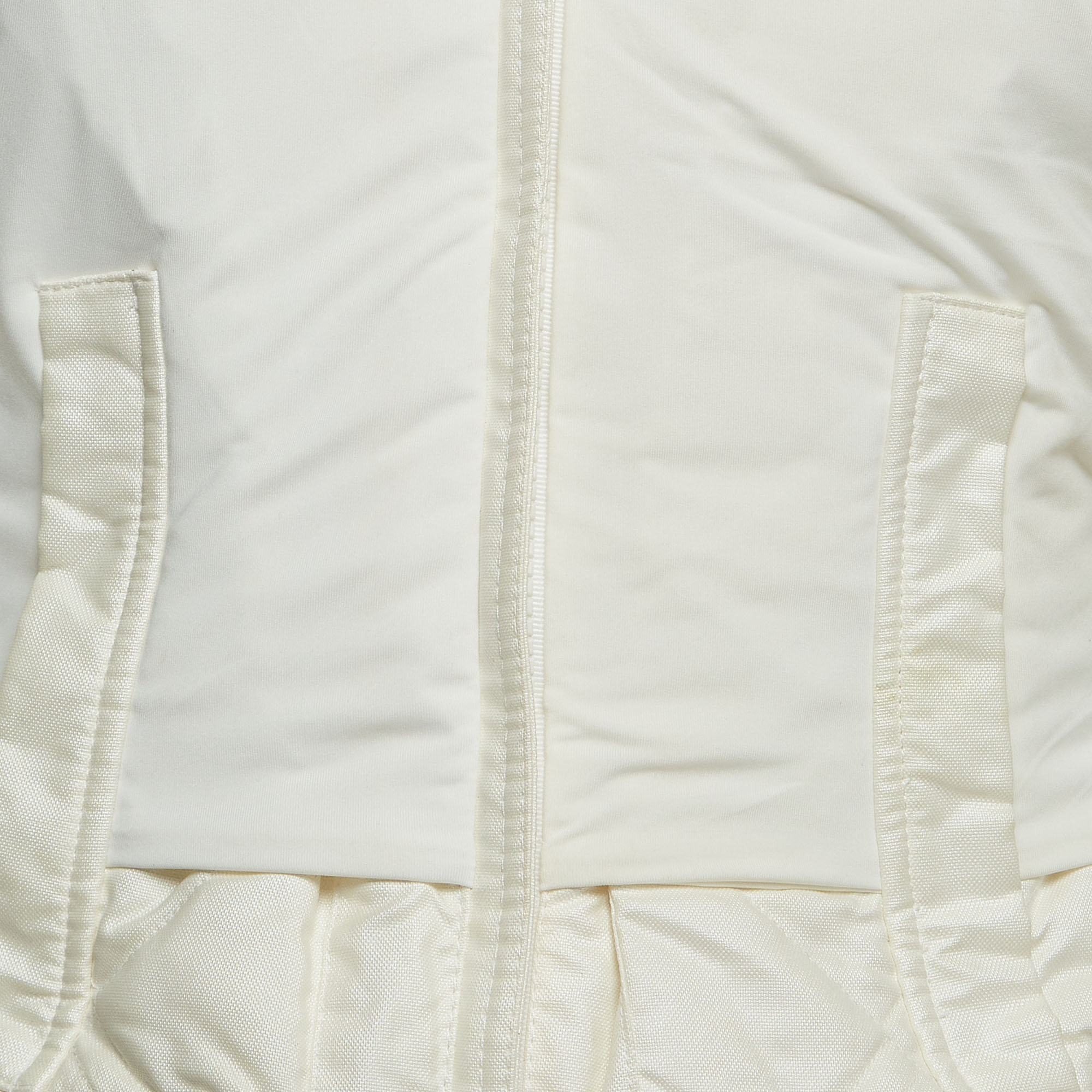 Christian Dior Boutique White Nylon And Detachable Fur Puffer Jacket M
