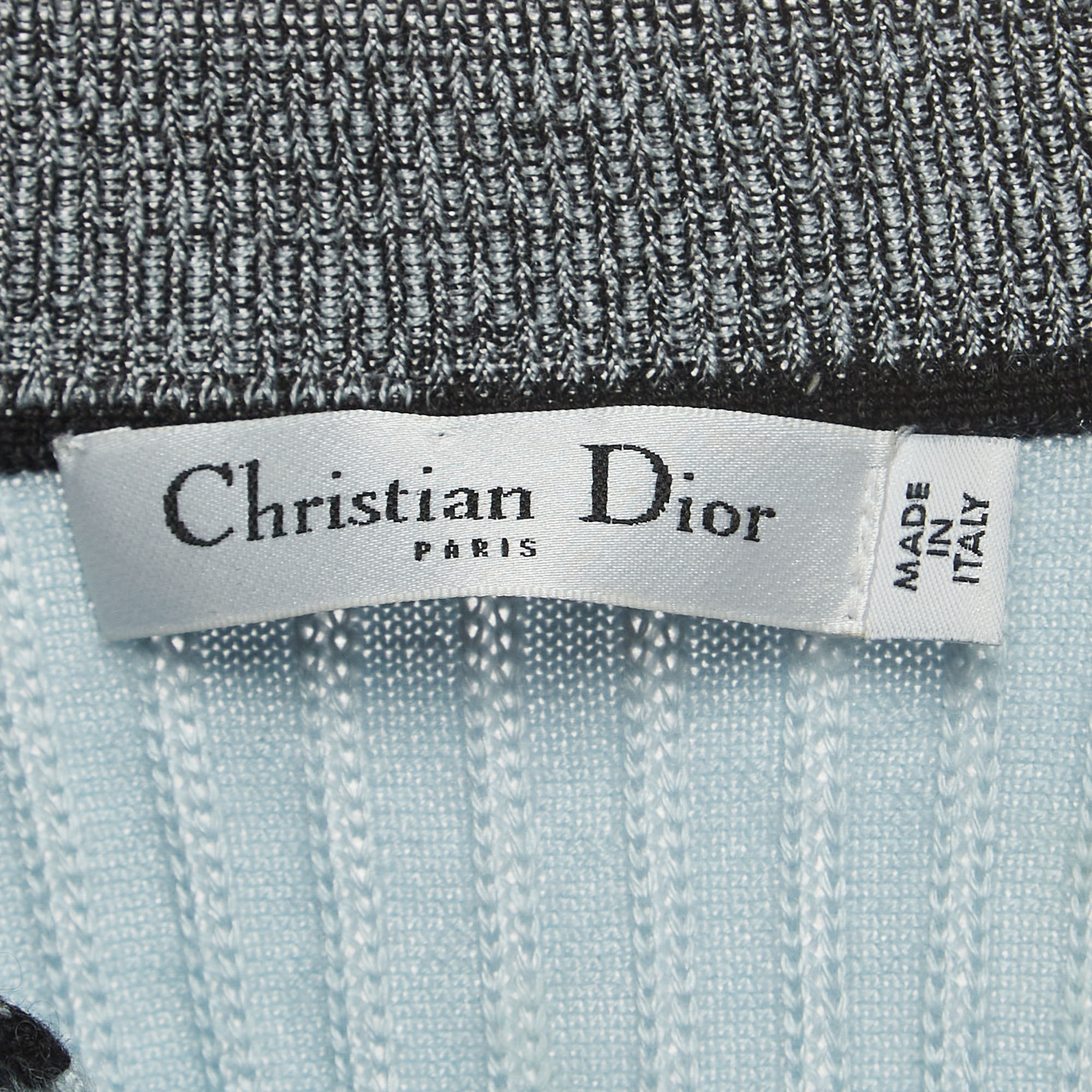 Christian Dior Light Blue Cashmere & Silk Knit Buttoned Sweater S