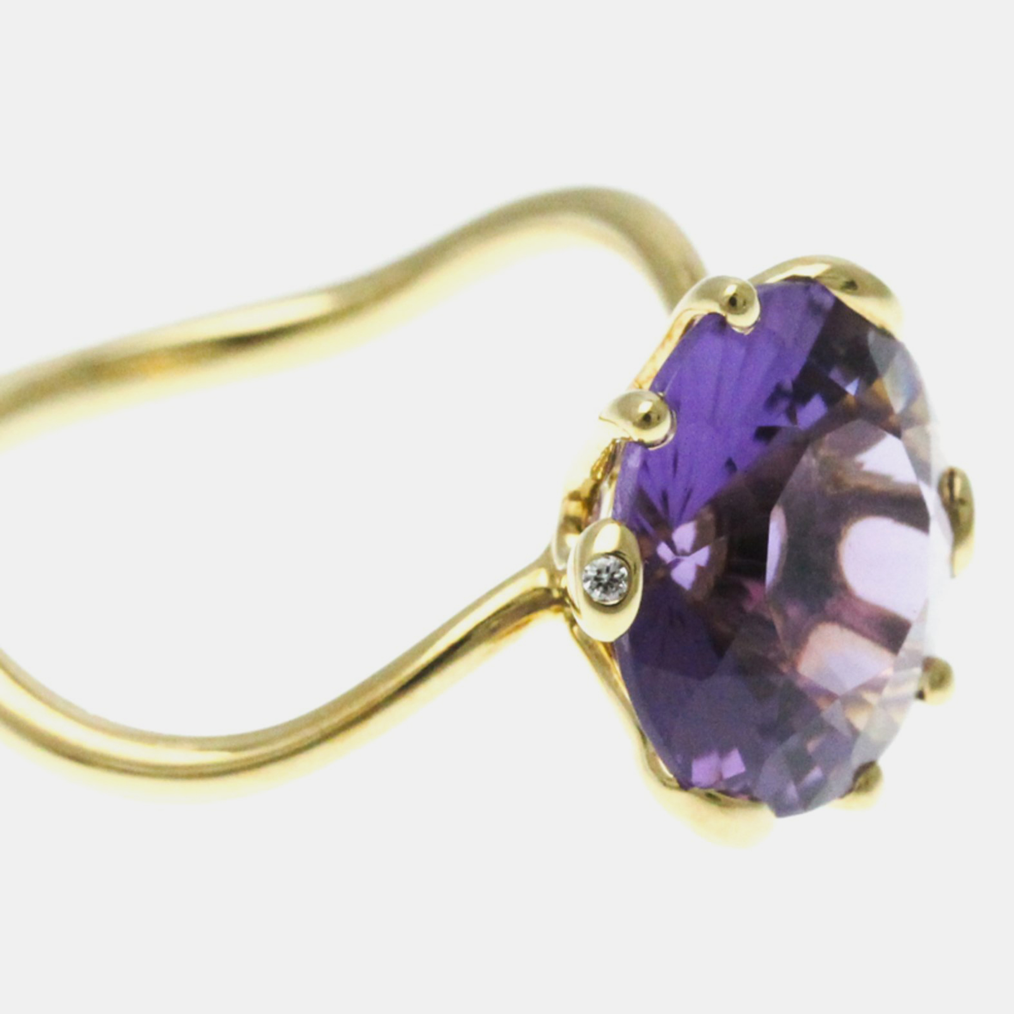 Christian Dior 18K Yellow Gold OUI Amethyst Ring