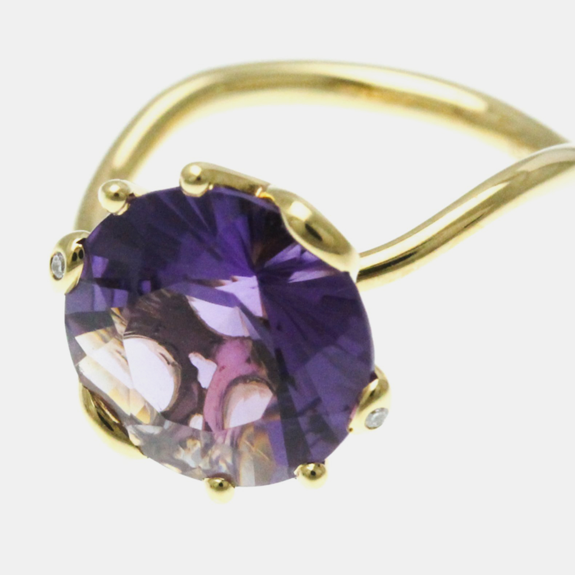 Christian Dior 18K Yellow Gold OUI Amethyst Ring