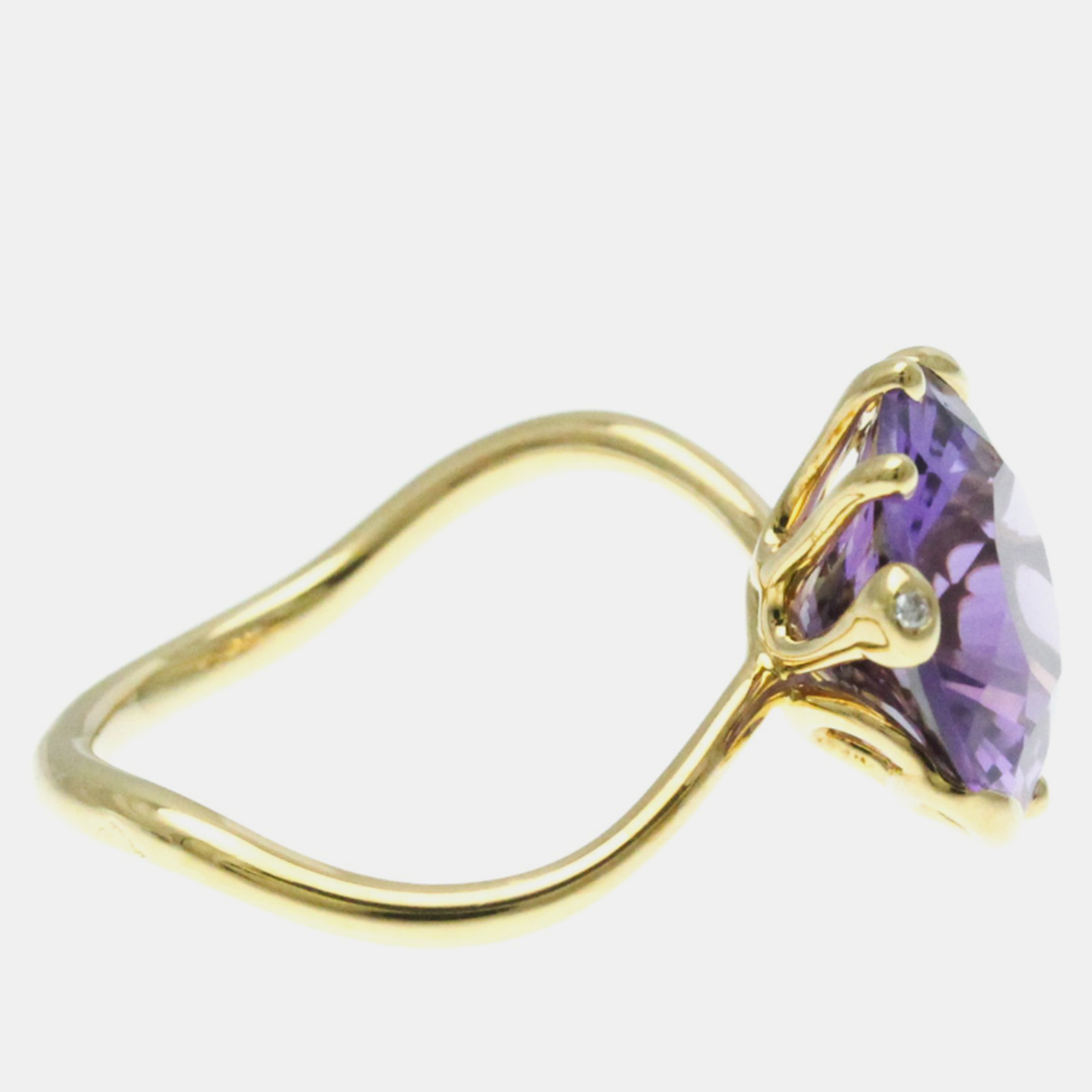 Christian Dior 18K Yellow Gold OUI Amethyst Ring