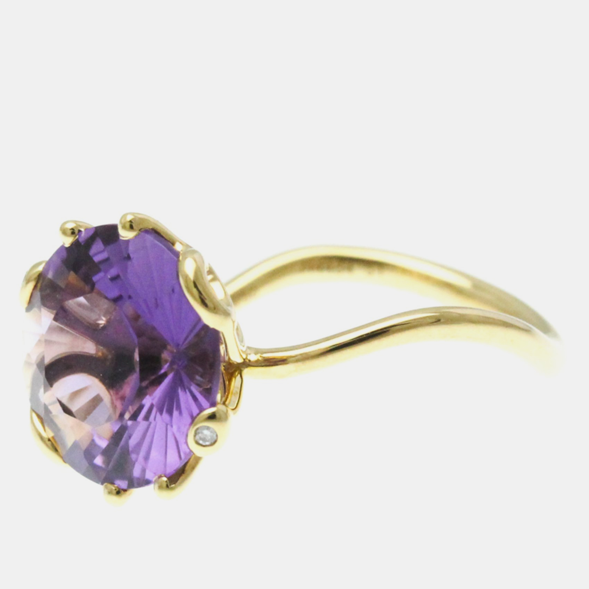 Christian Dior 18K Yellow Gold OUI Amethyst Ring