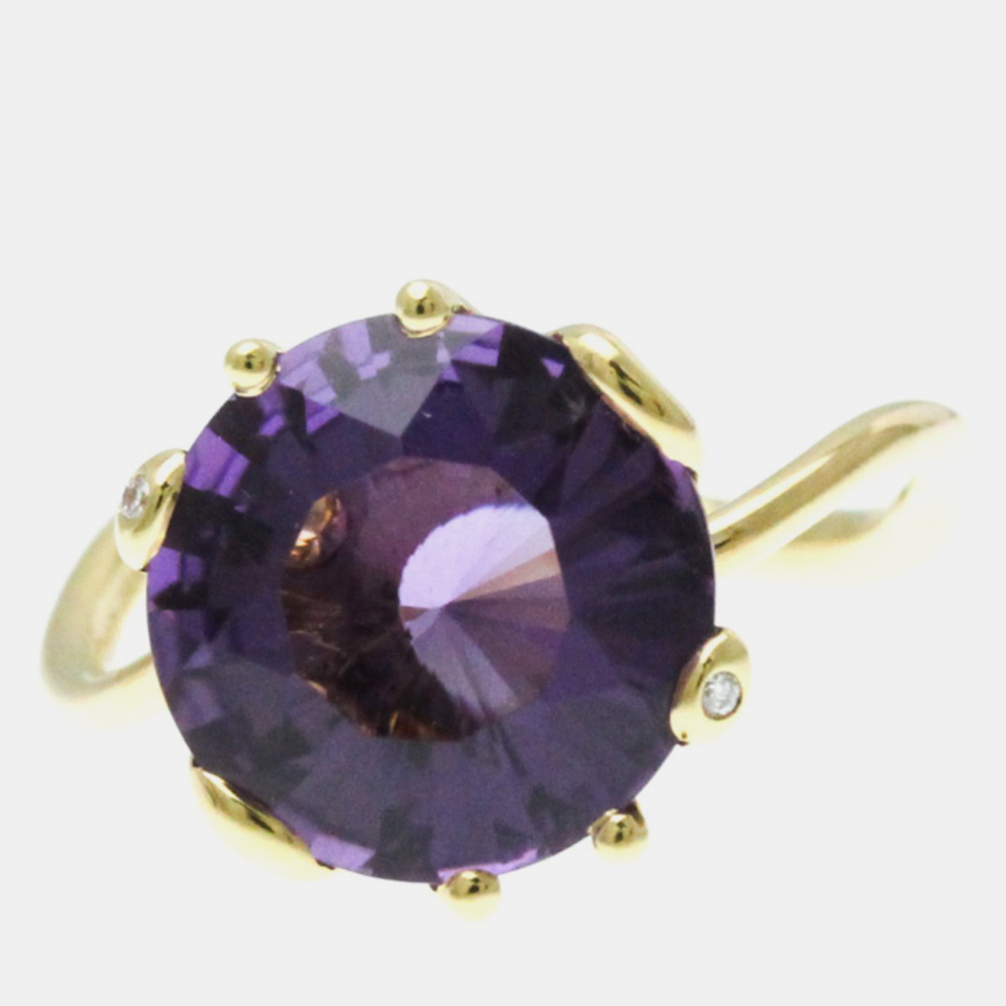 Christian Dior 18K Yellow Gold OUI Amethyst Ring