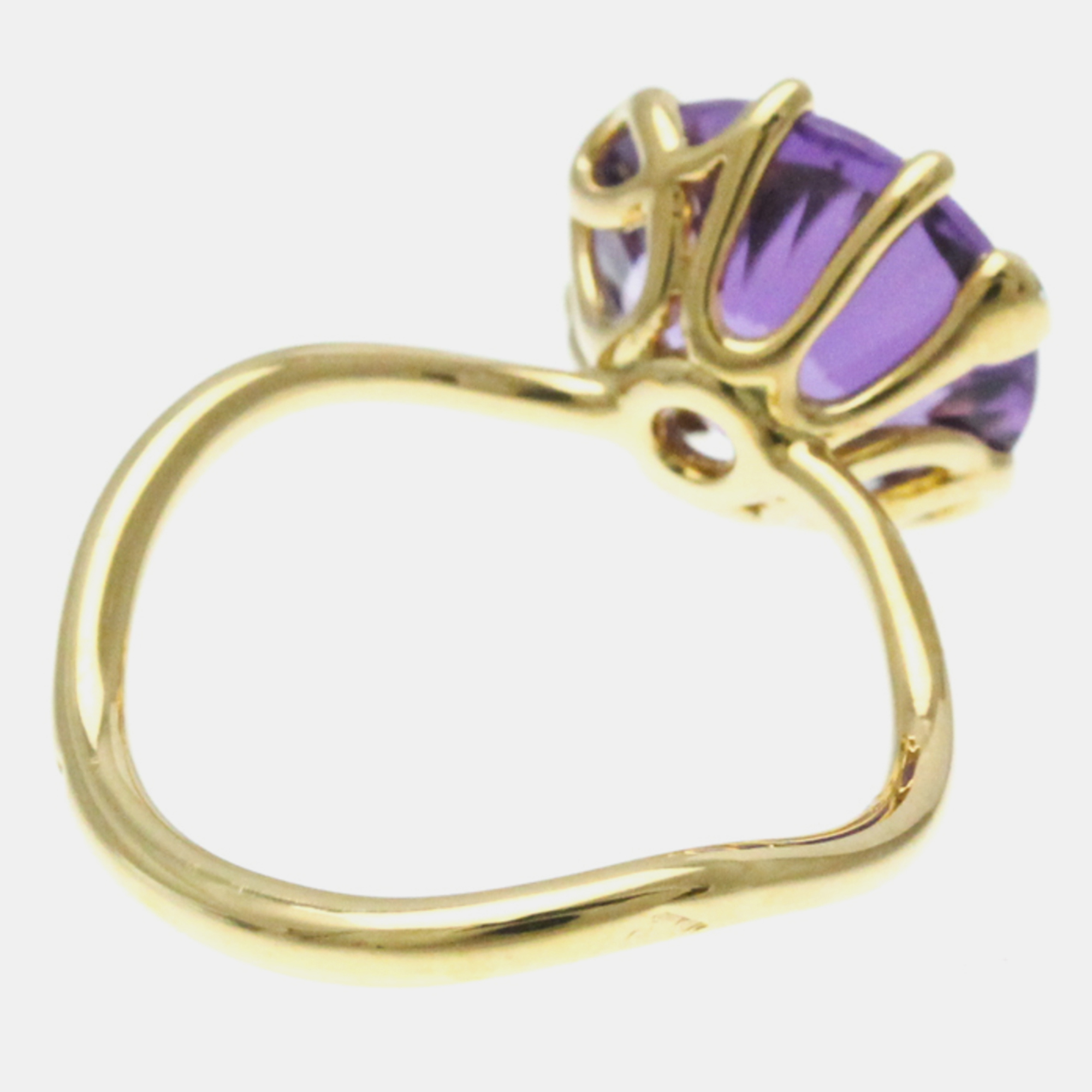 Christian Dior 18K Yellow Gold OUI Amethyst Ring