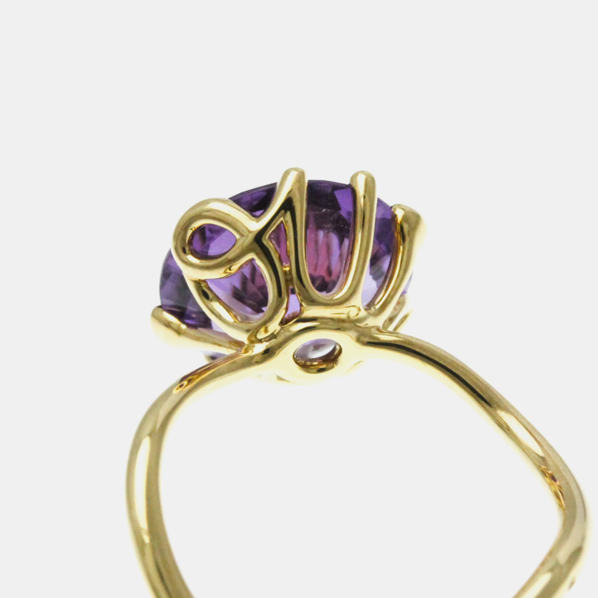 Christian Dior 18K Yellow Gold OUI Amethyst Ring