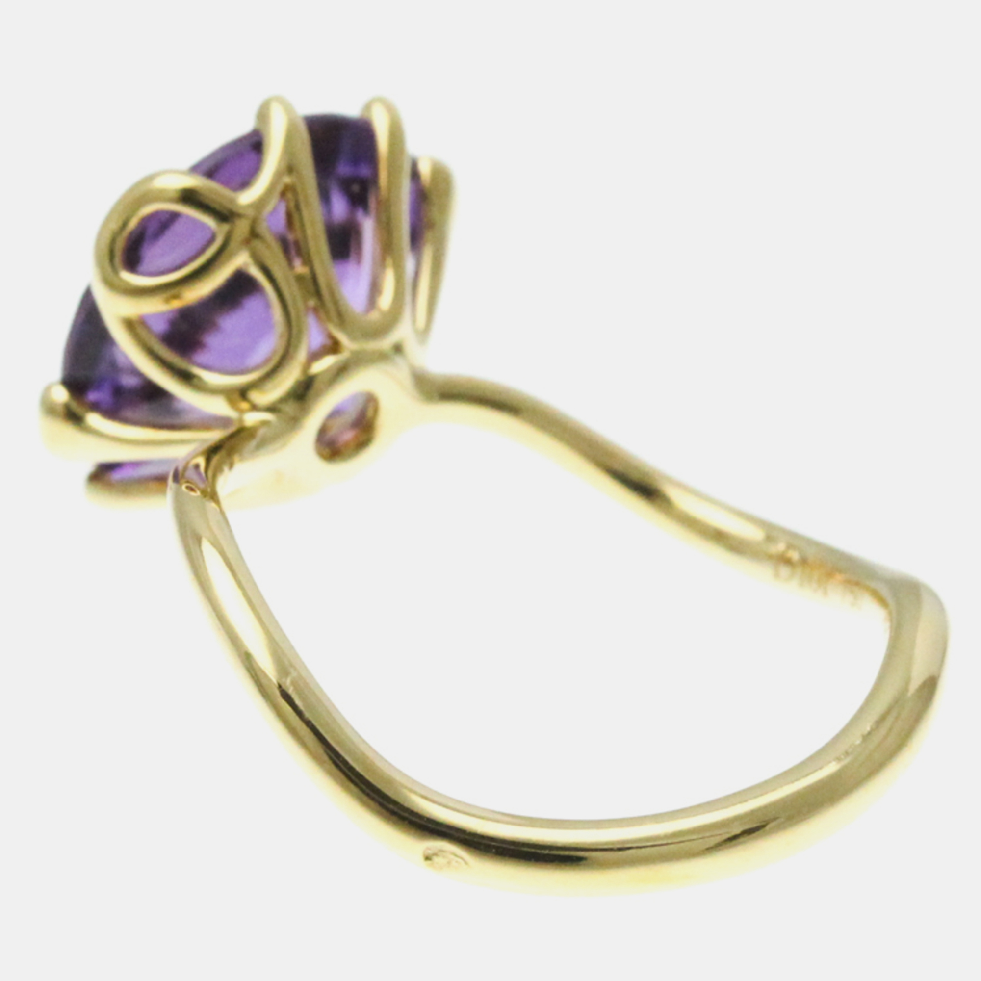 Christian Dior 18K Yellow Gold OUI Amethyst Ring