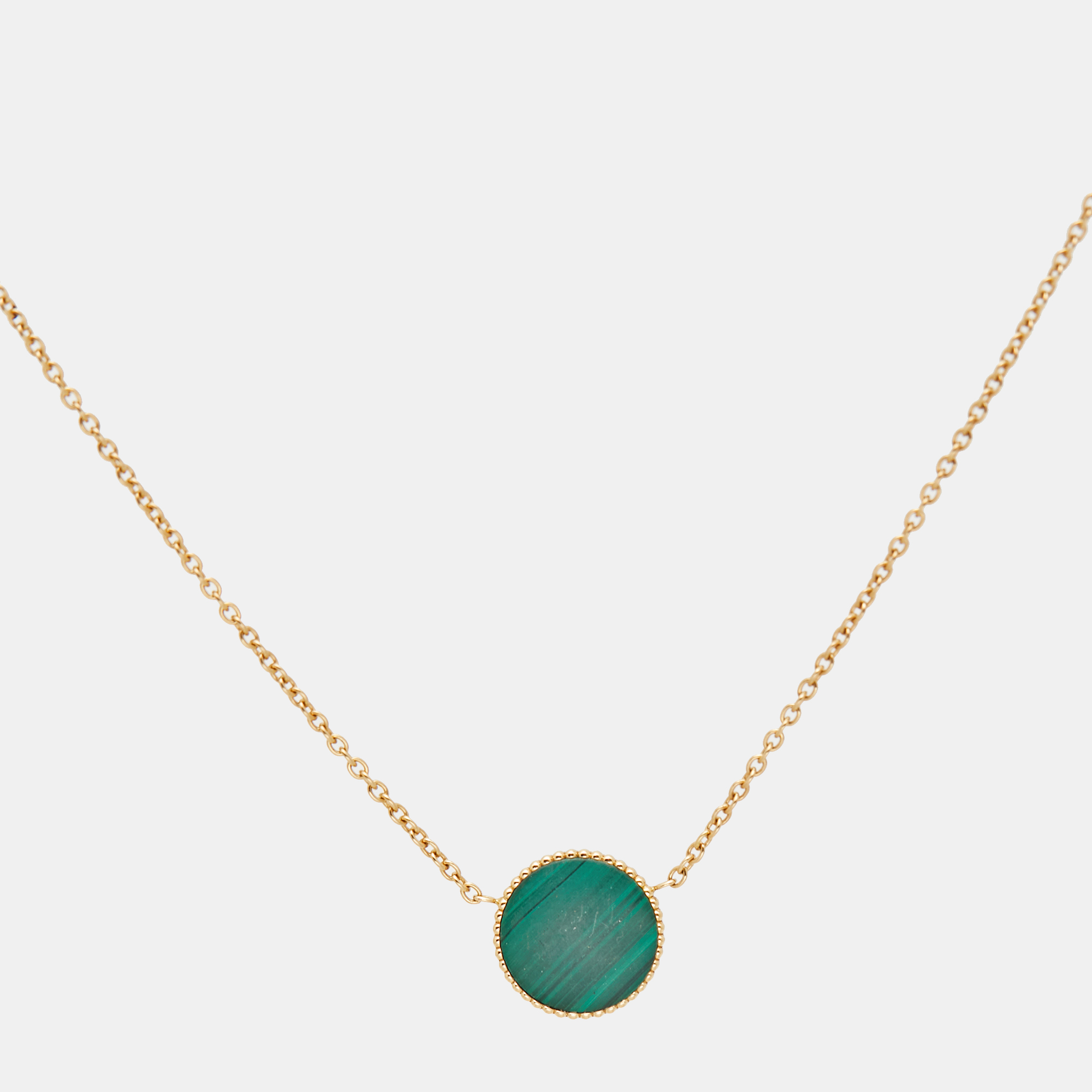 Dior Rose Des Vents Malachite Diamond 18k Yellow Gold Necklace