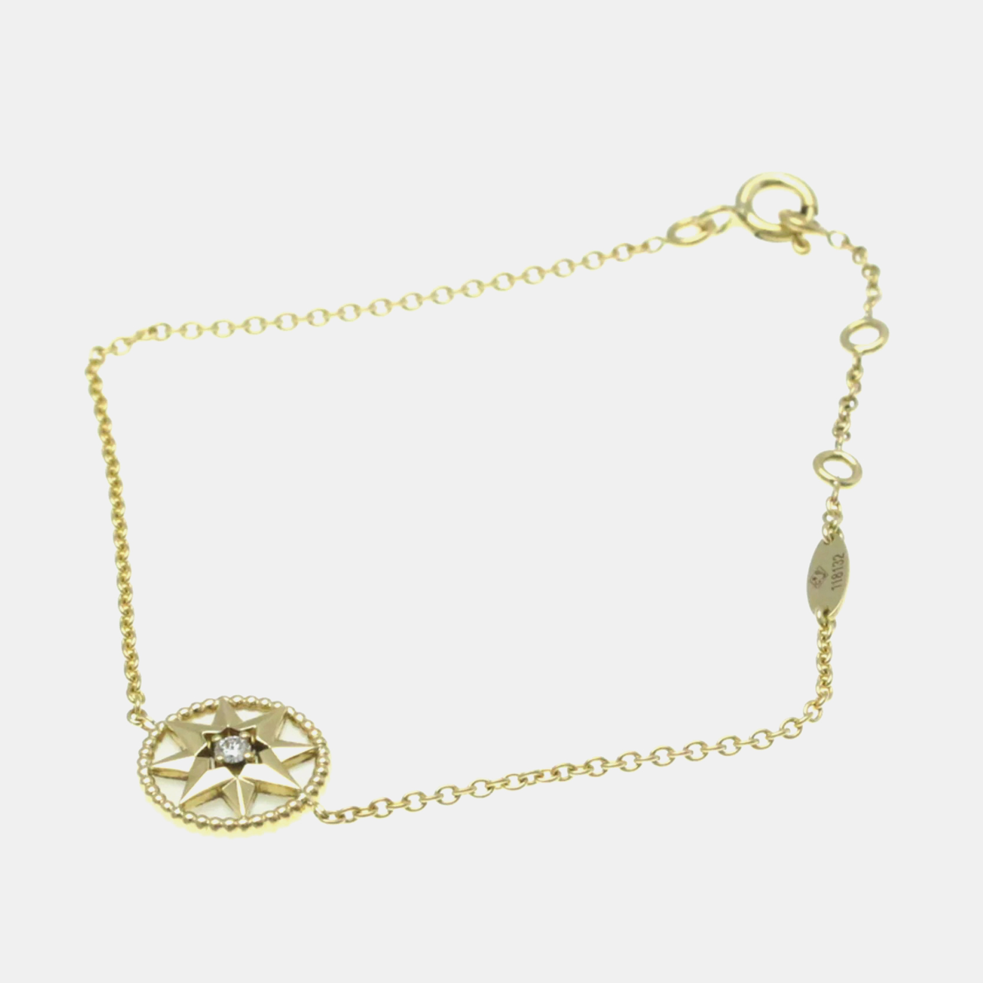 Christian Rose Des Vents Bracelet Gold 18K Diamond Mother Of Pearl Charm Bracelet Gold - Dior - Modalova