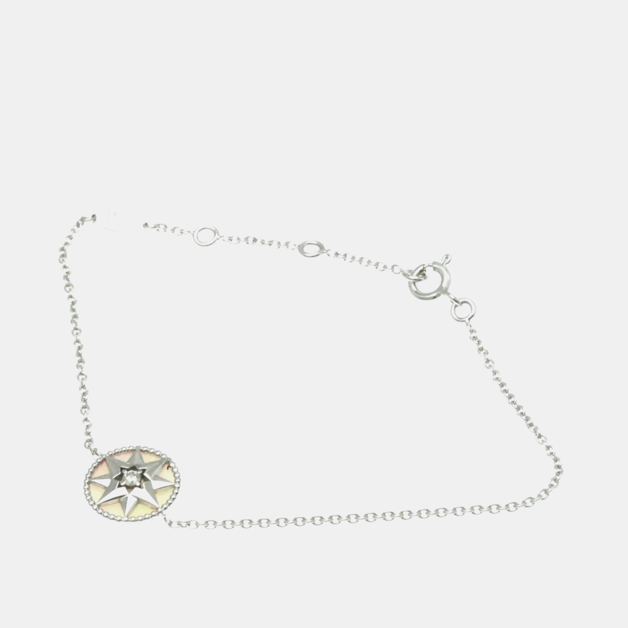 Christian Rose Des Vents Diamond Mother Of Pearl Bracelet Gold 18K Diamond Mother Of Pearl Charm Bracelet Silver - Dior - Modalova