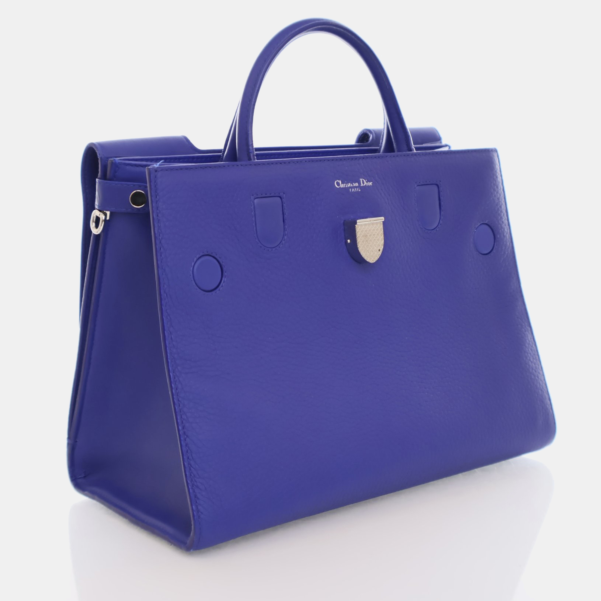 Dior Blue Leather Medium Diorever Top Handle Bag