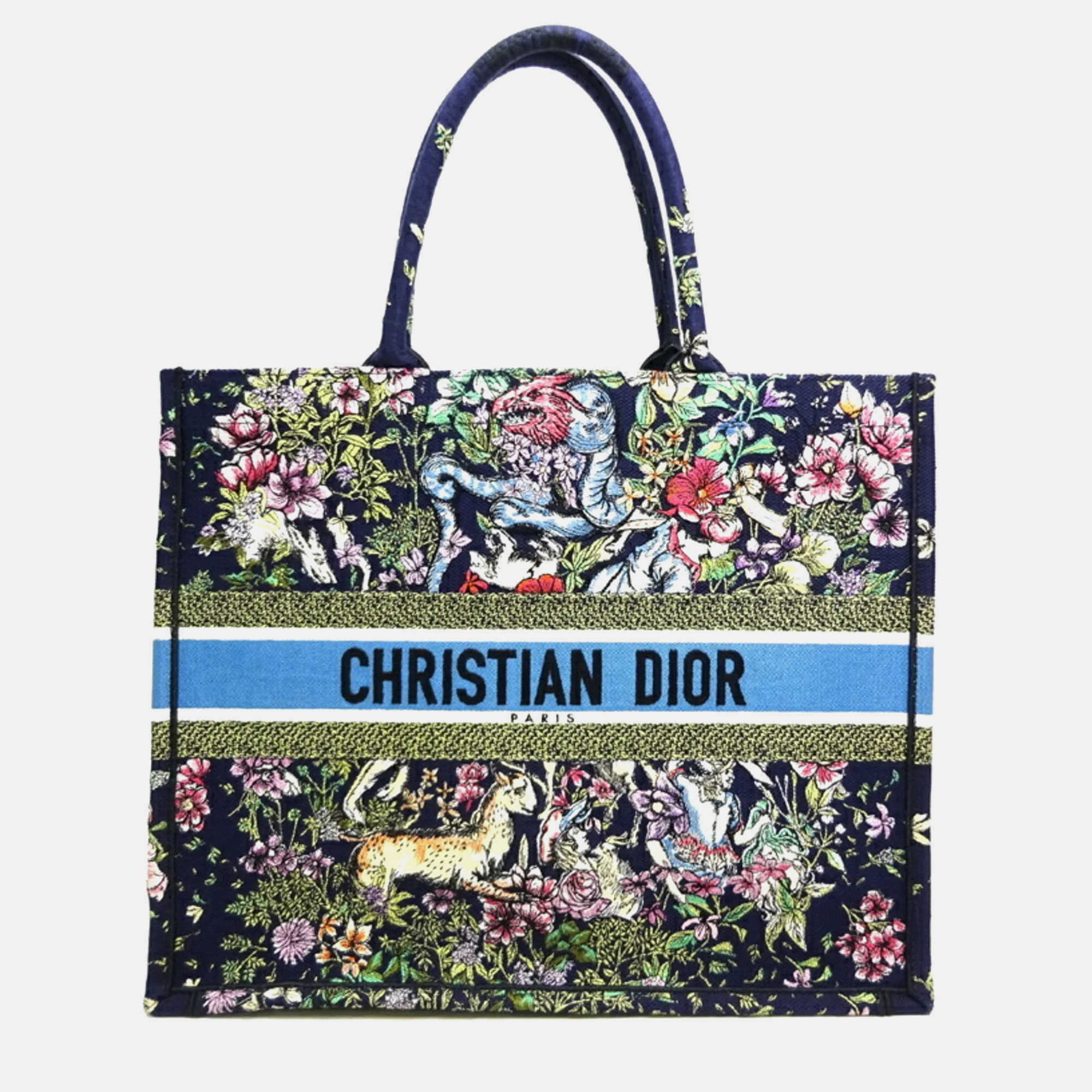Dior multicolor canvas large book tote tote bag